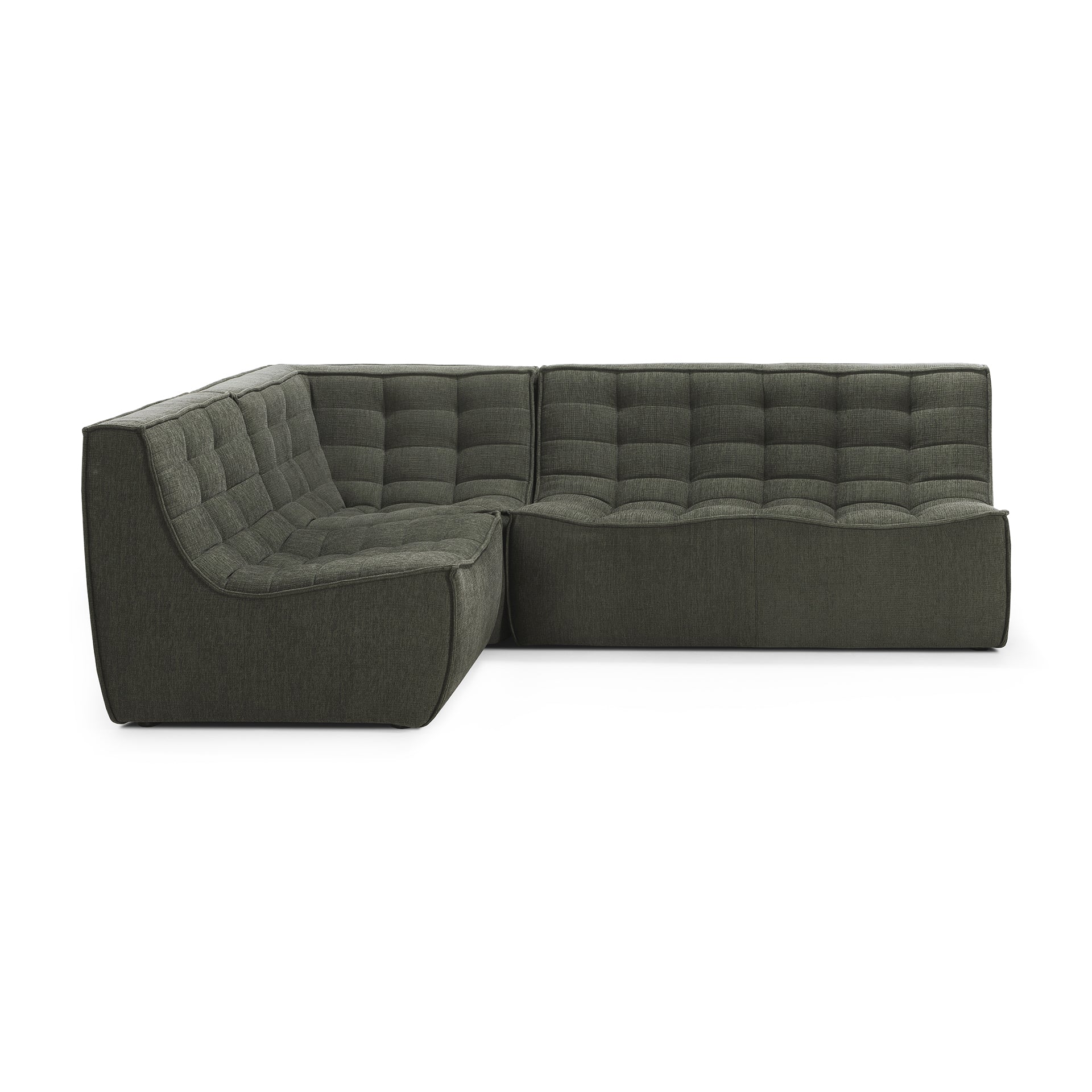 N701 2 Seater Eco Fabric Sofa, Moss