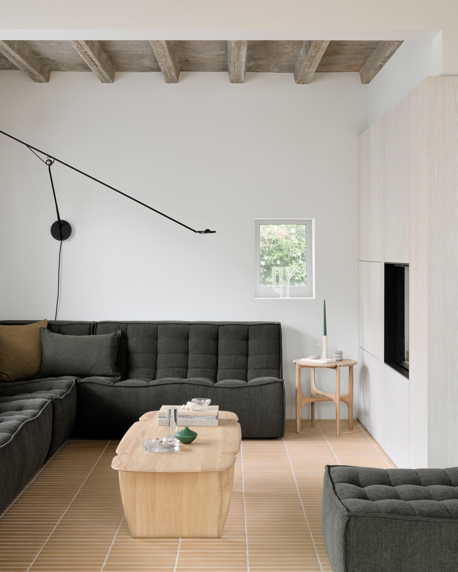 PI coffee table - varnished oak - rectangular