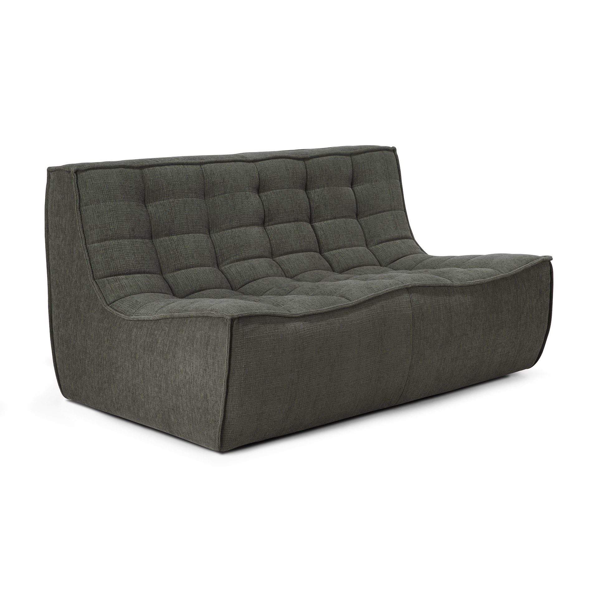 N701 2 Seater Eco Fabric Sofa, Moss