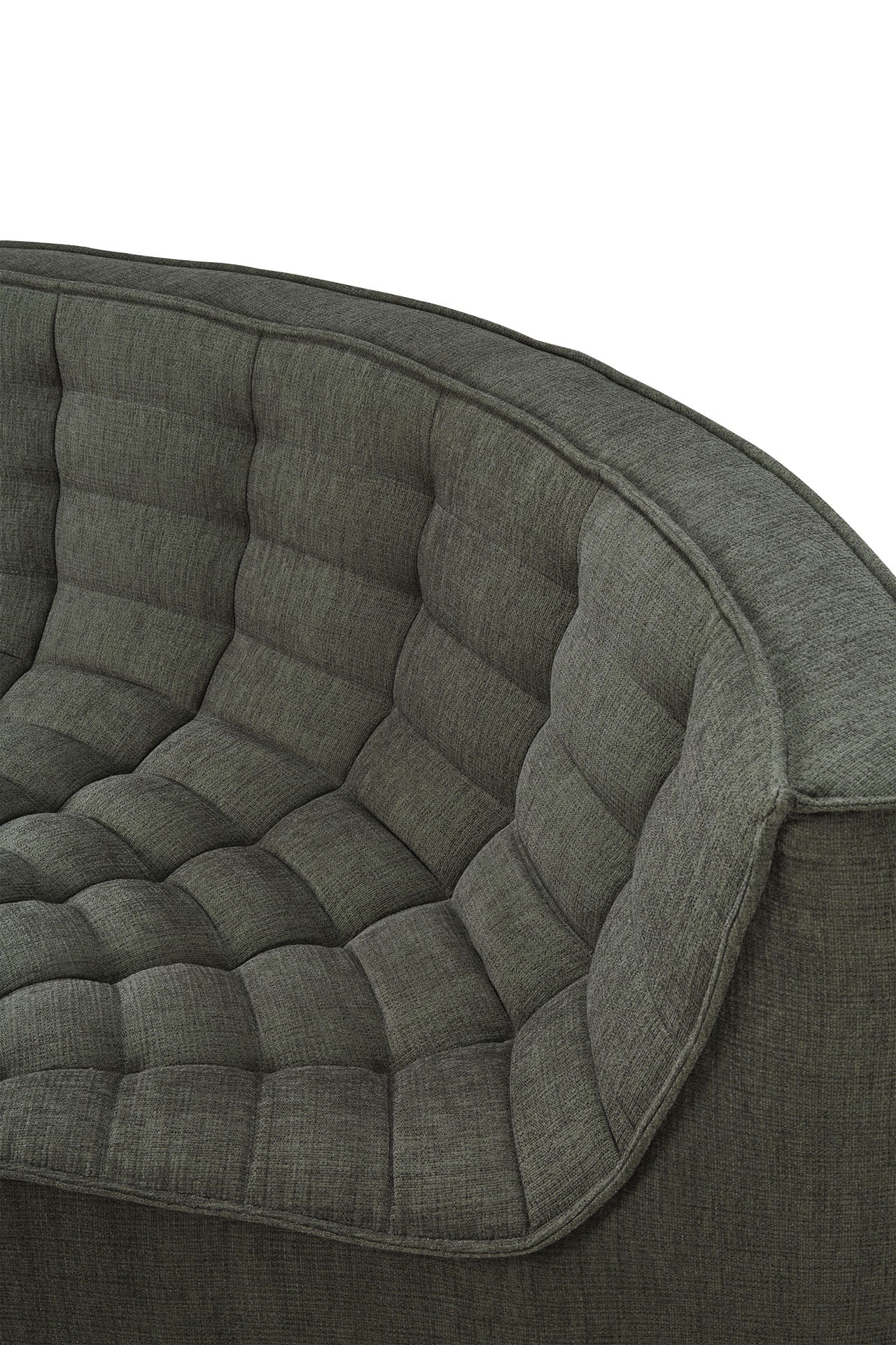 N701 Round Corner Eco Fabric Sofa, Moss