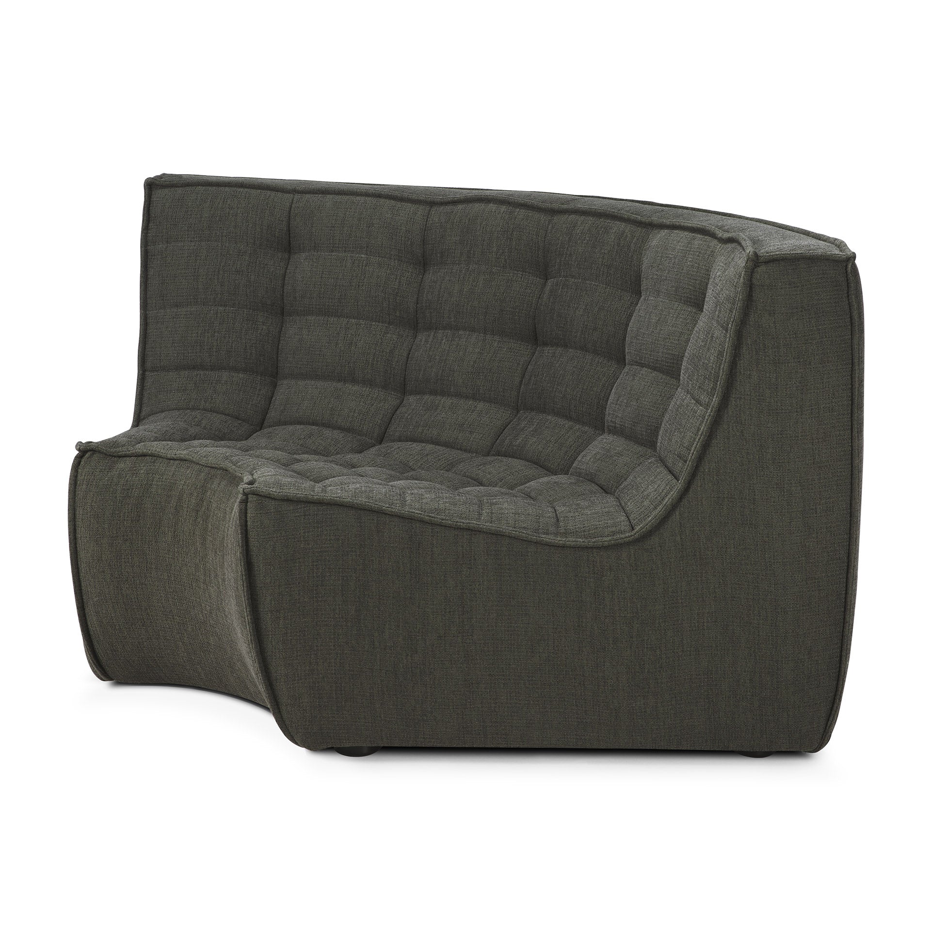N701 Round Corner Eco Fabric Sofa, Moss