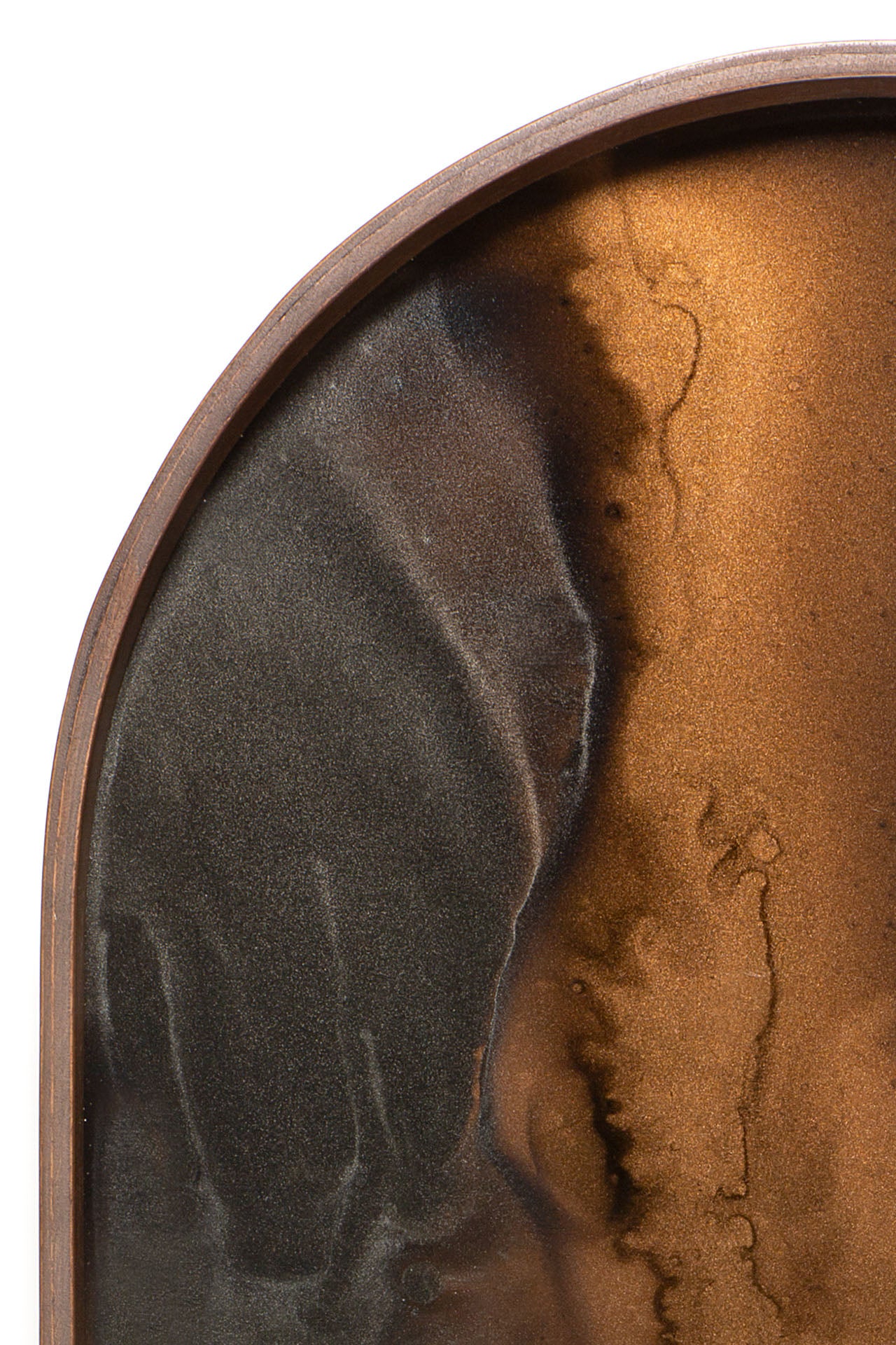 Oblong Bronze Glass Organic Tray