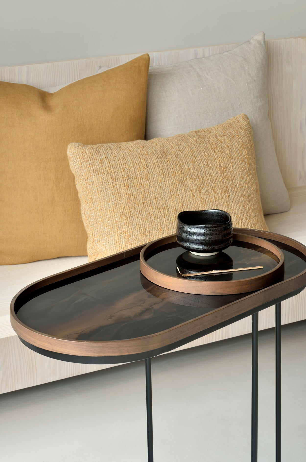 Oblong Bronze Glass Organic Tray