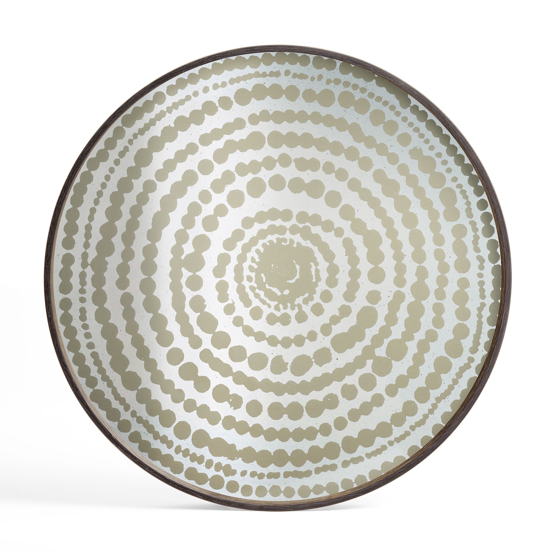 Round Mirror Beads Tray, Gold