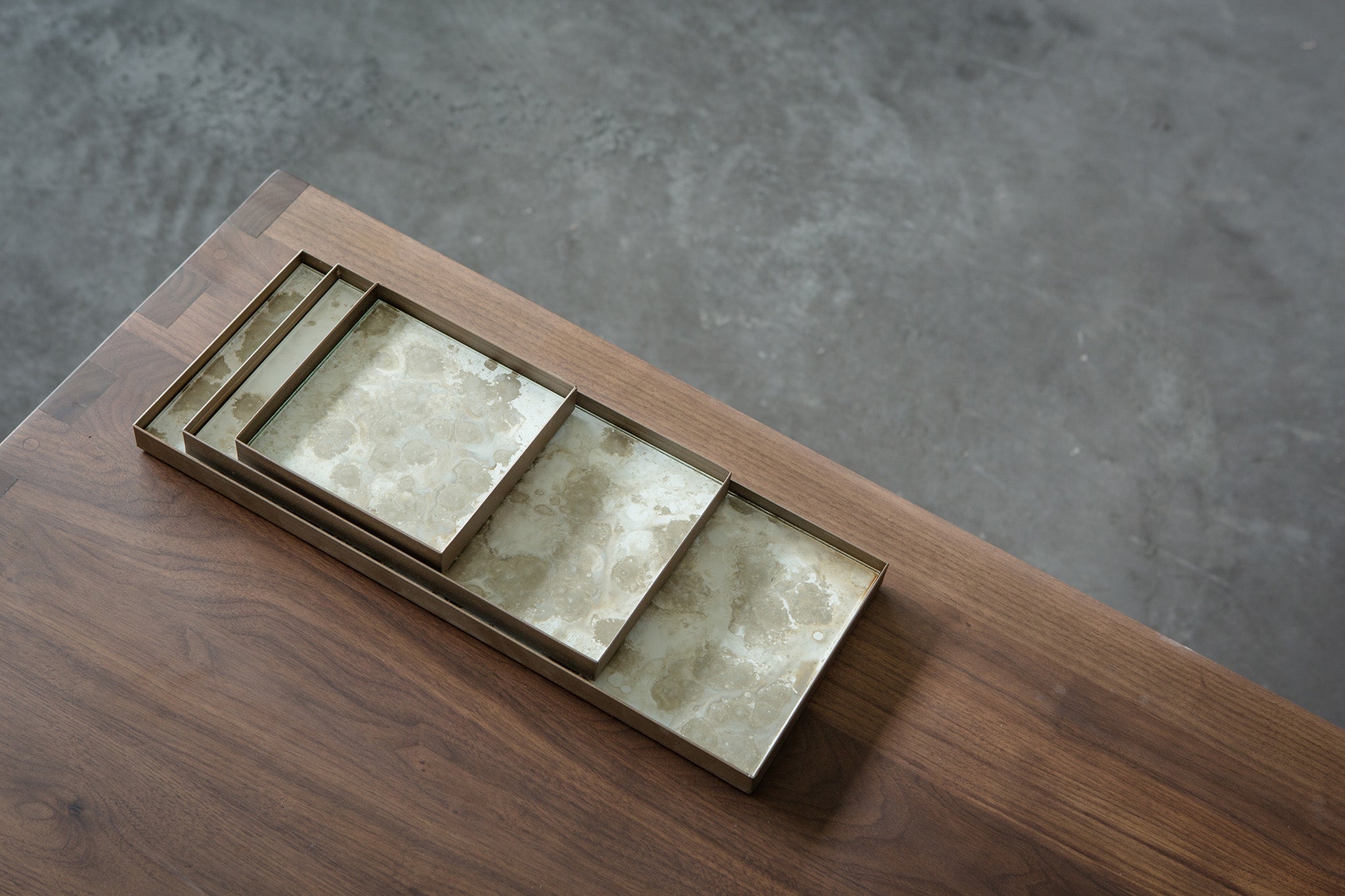 Rectangular Fossil Glass Organic Valet Tray, Large