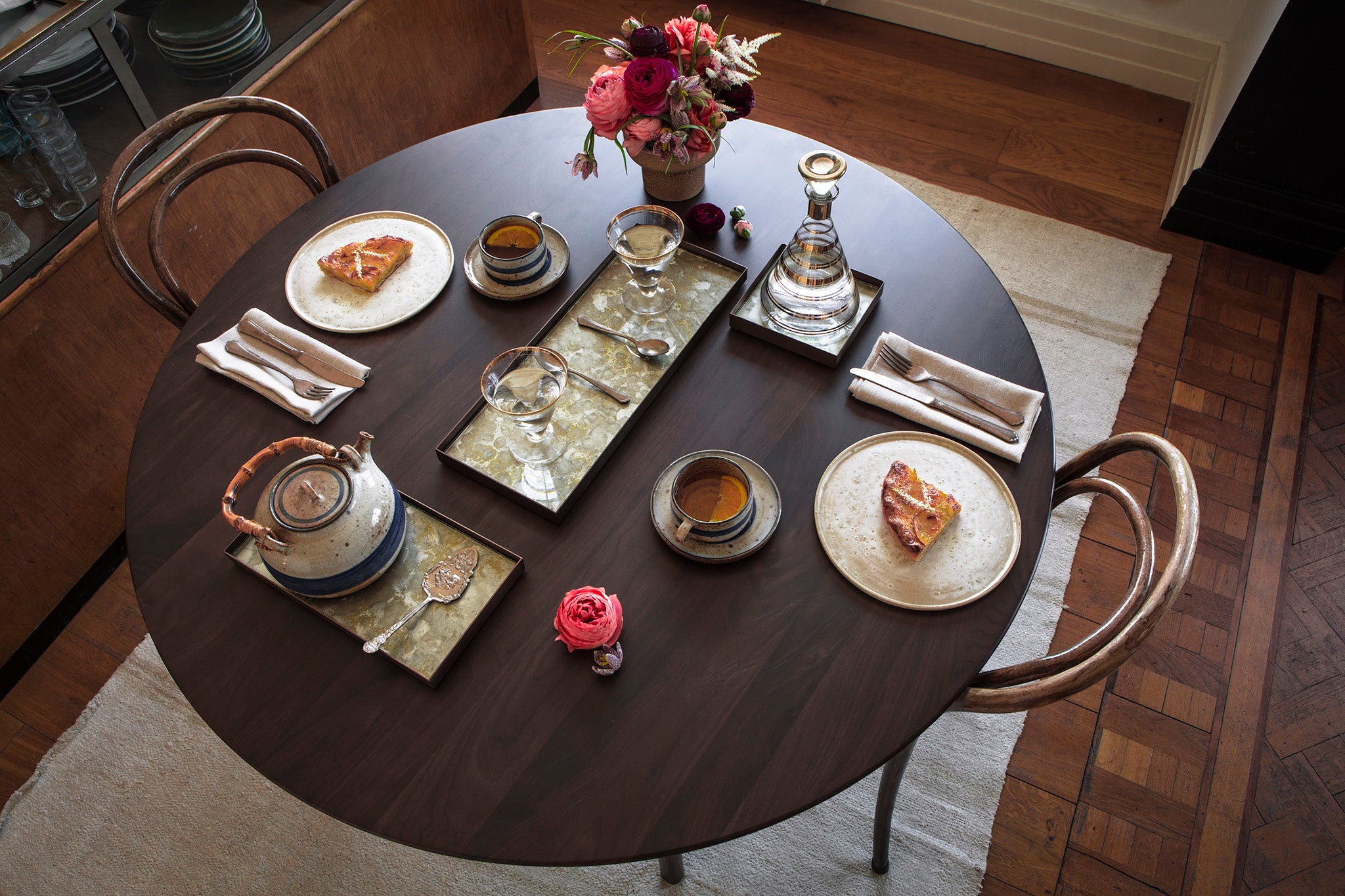 Rectangular Fossil Glass Organic Valet Tray, Large