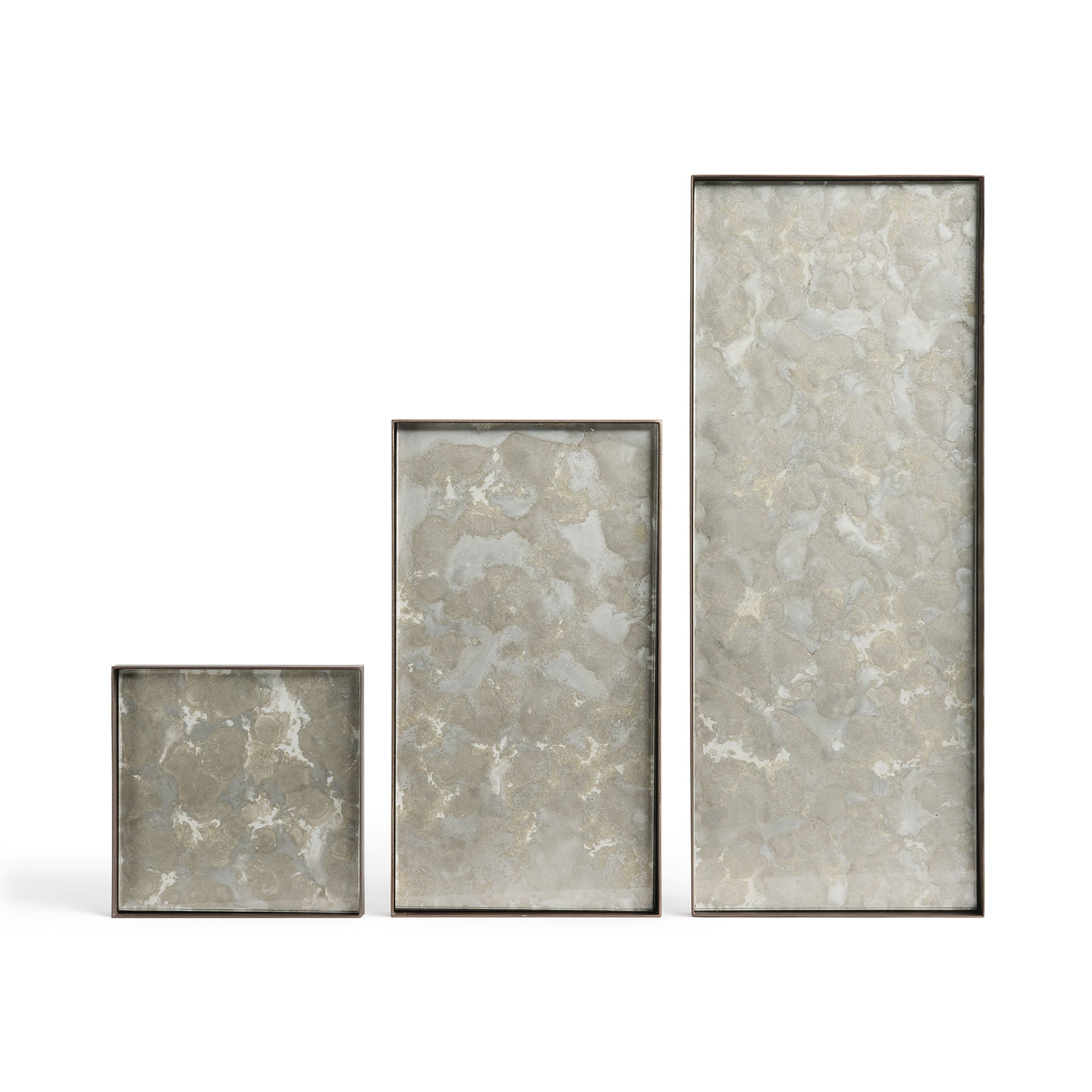 Rectangular Fossil Glass Organic Valet Tray, Large