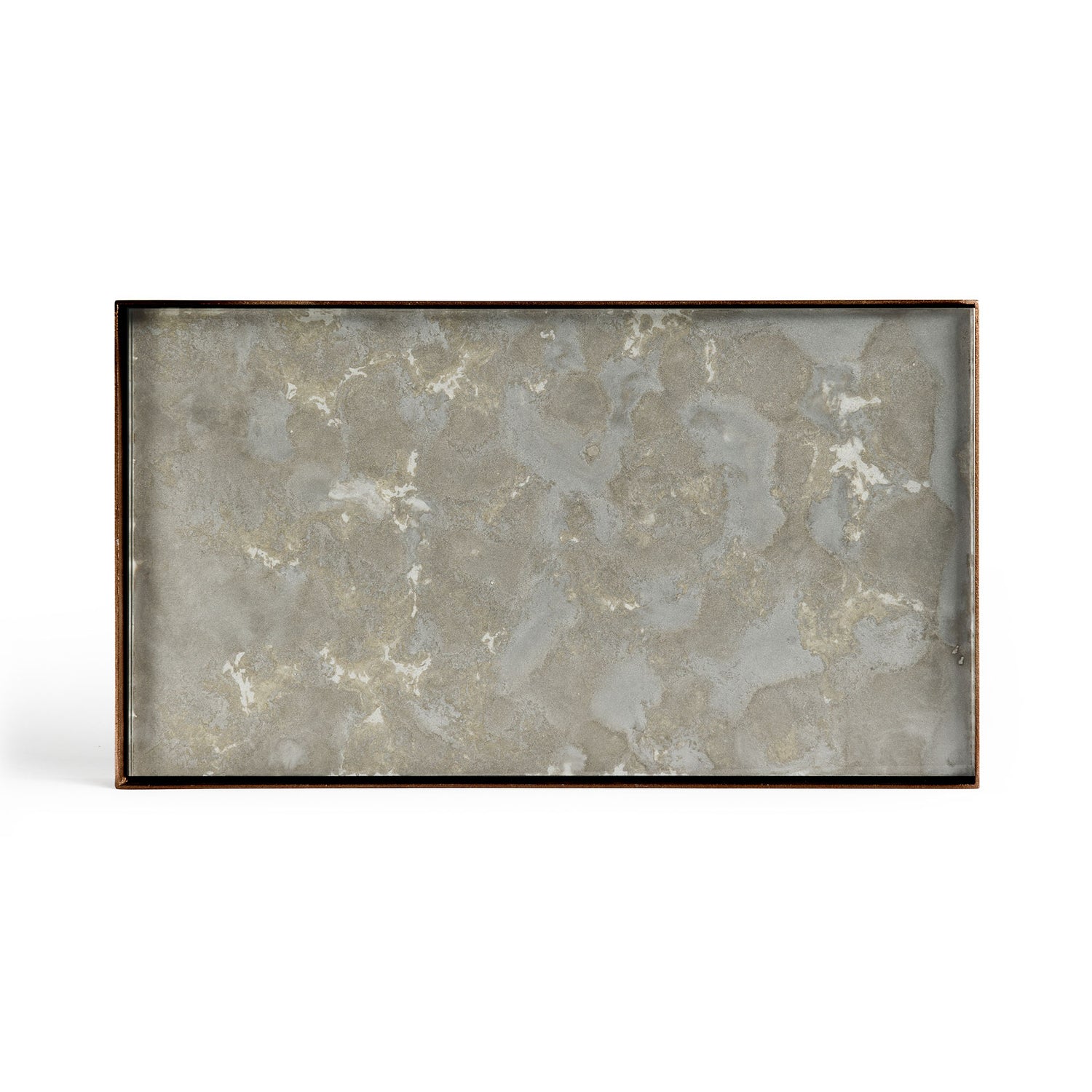 Rectangular Fossil Glass Organic Valet Tray, Medium