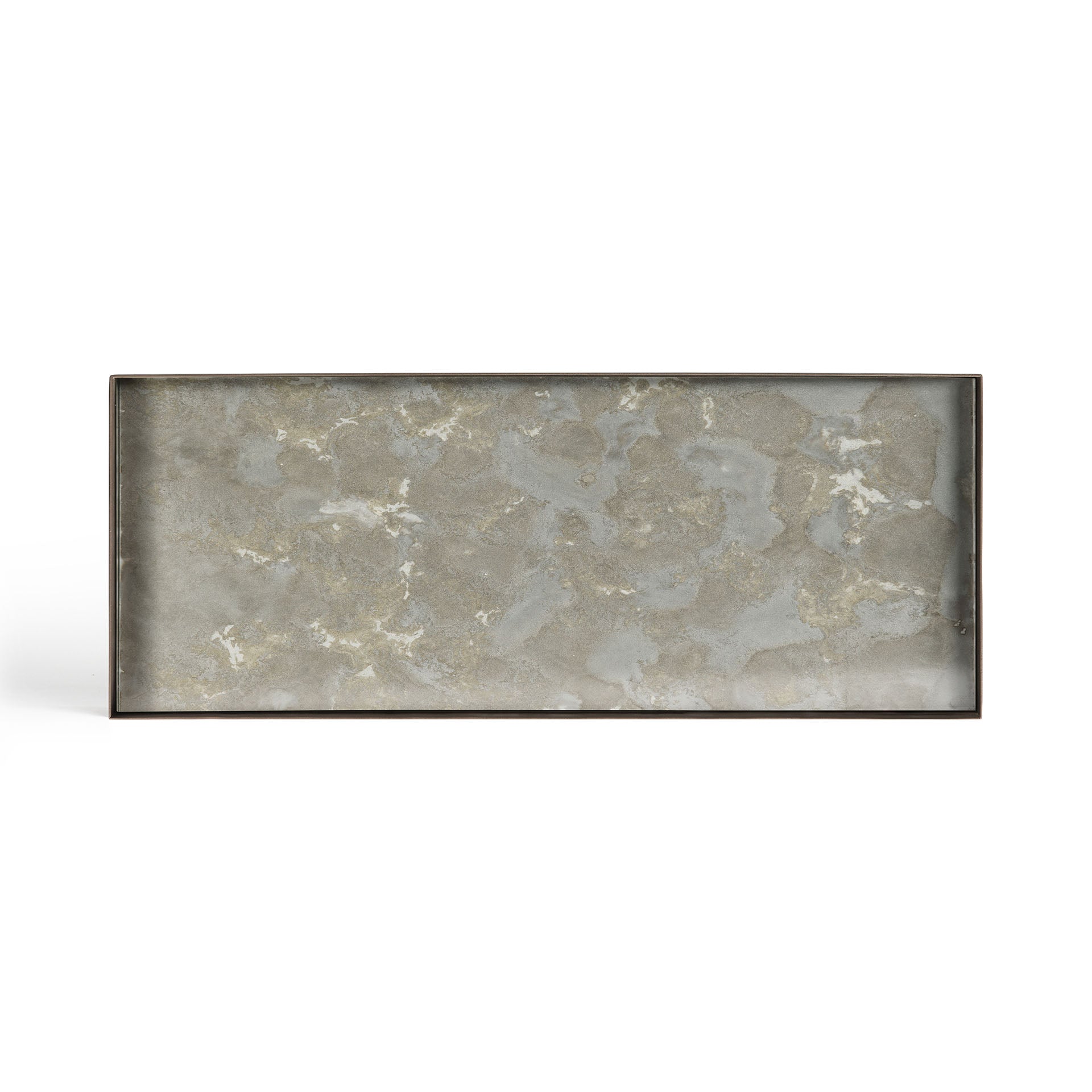 Rectangular Fossil Glass Organic Valet Tray, Large