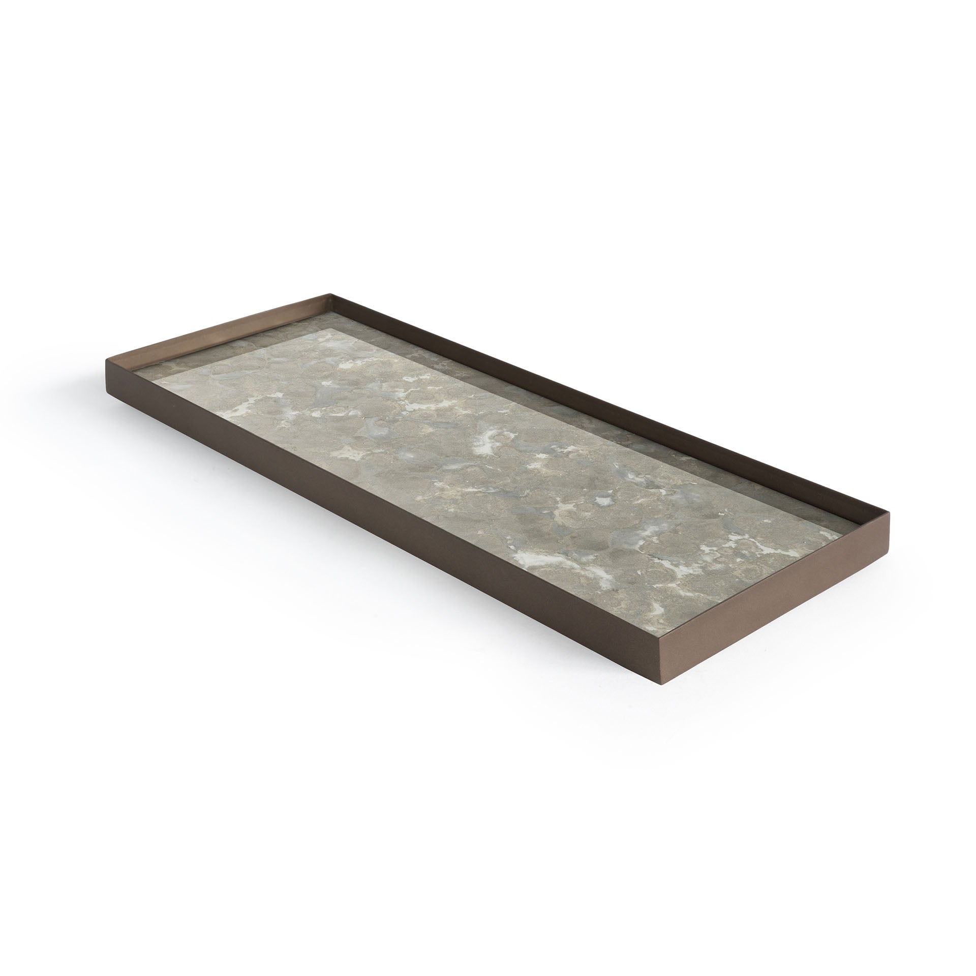 Rectangular Fossil Glass Organic Valet Tray, Large