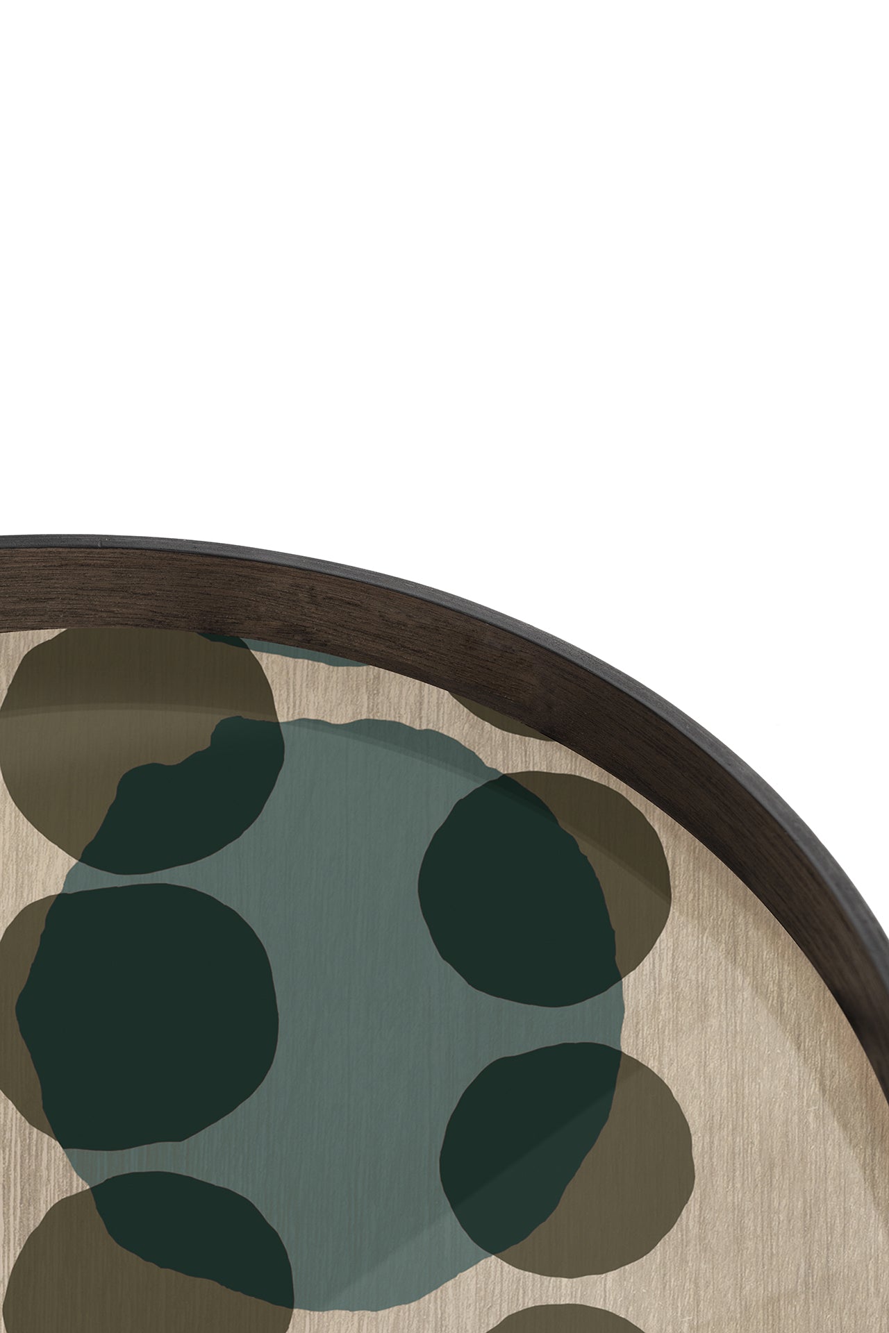 Round Slate Layered Dots Glass Tray, Large