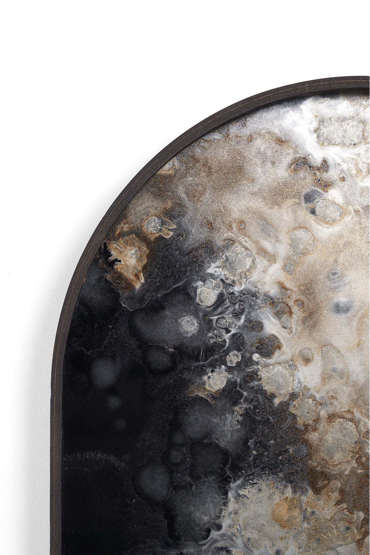 Oblong Black Glass Organic Tray