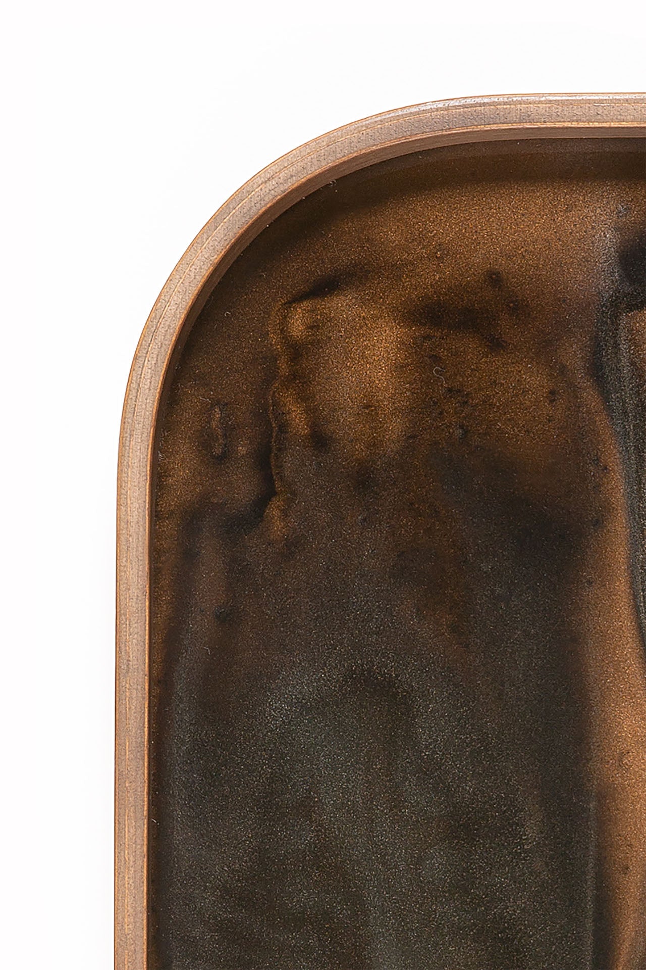 Oblong Bronze Glass Organic Valet Tray