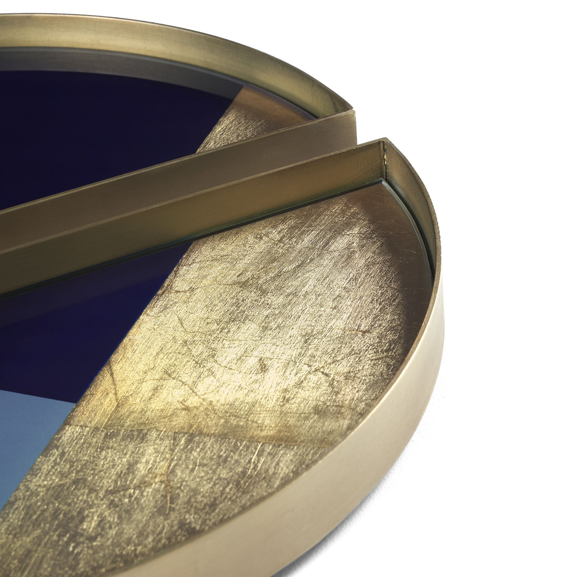 Set Of 2 Half-moons Geometric Valet Glass Tray