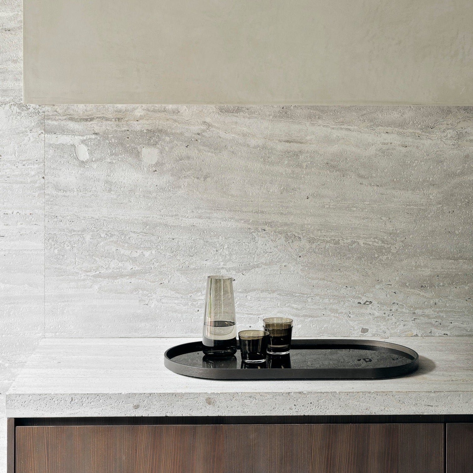 Oblong Bronze Aged Mirror Tray