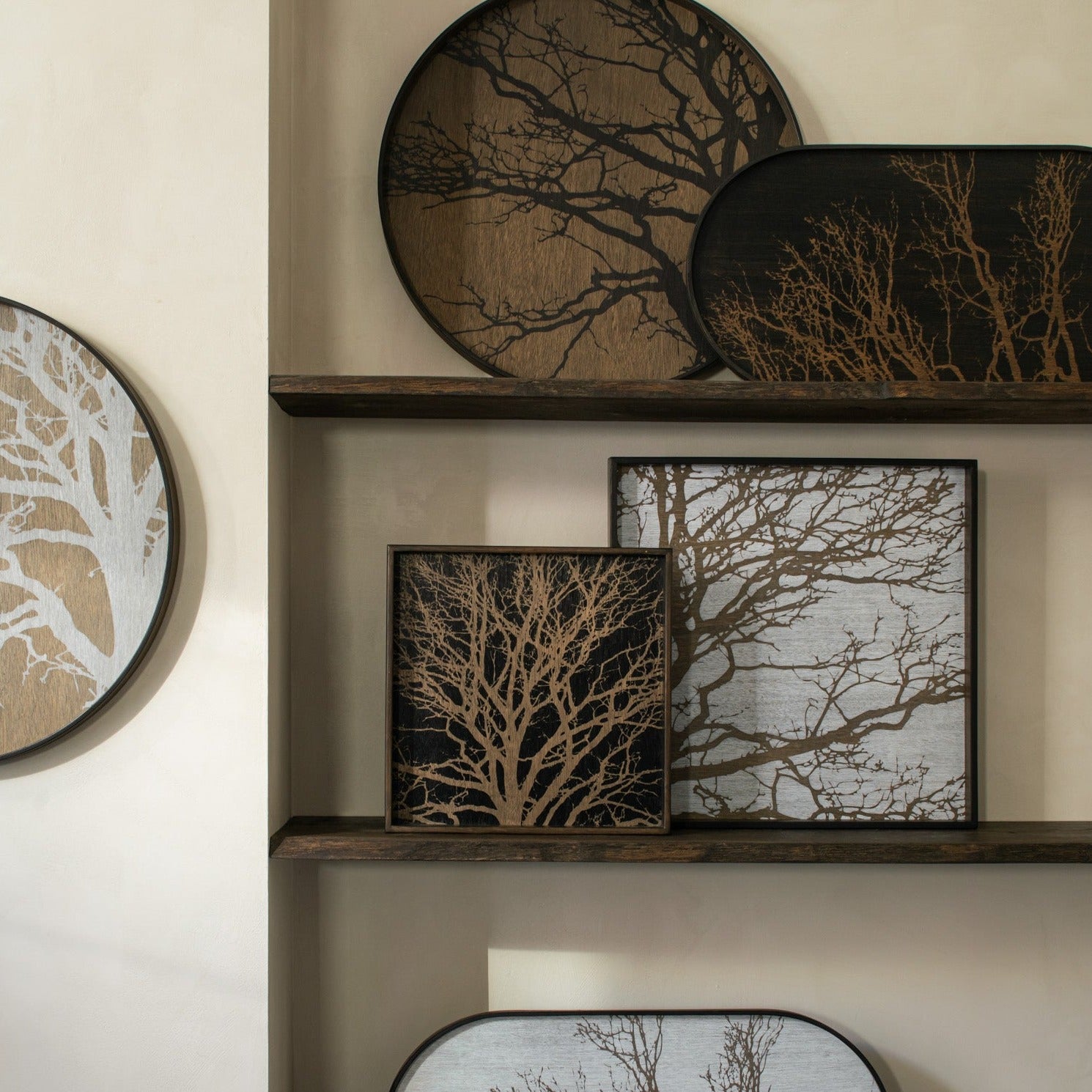 Round Black Tree Tray, Large