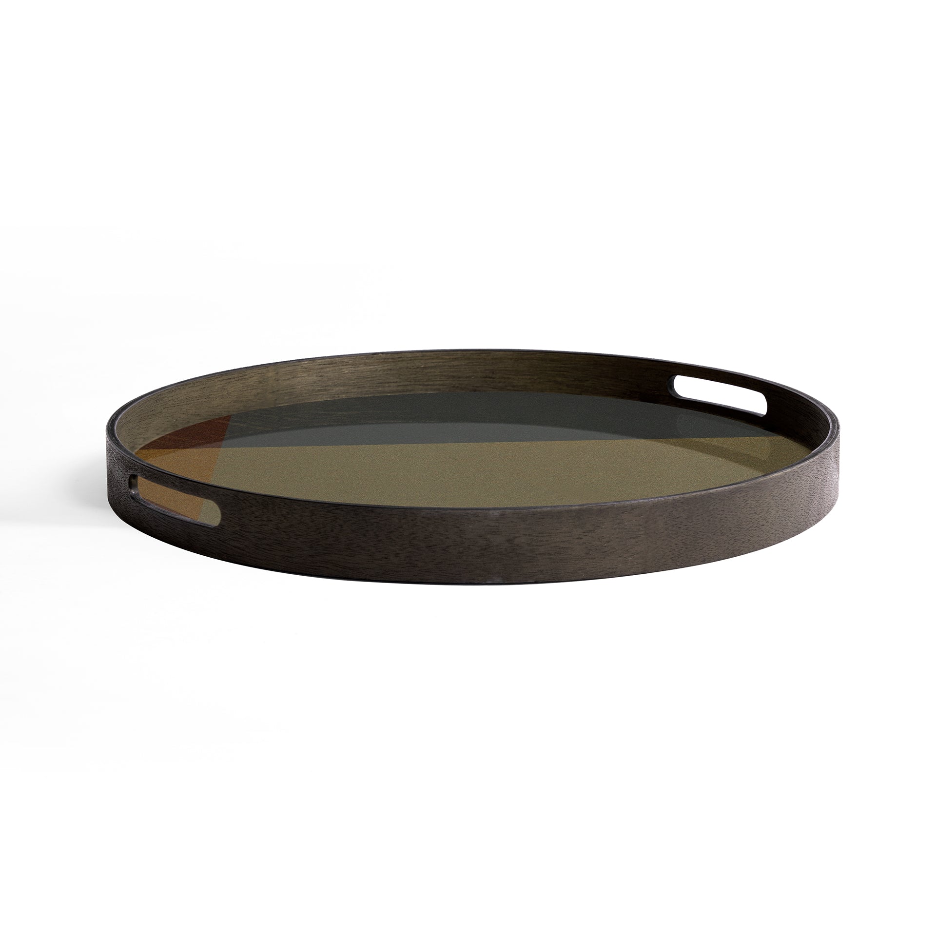 Round Glass Angle Tray, Slate, Small