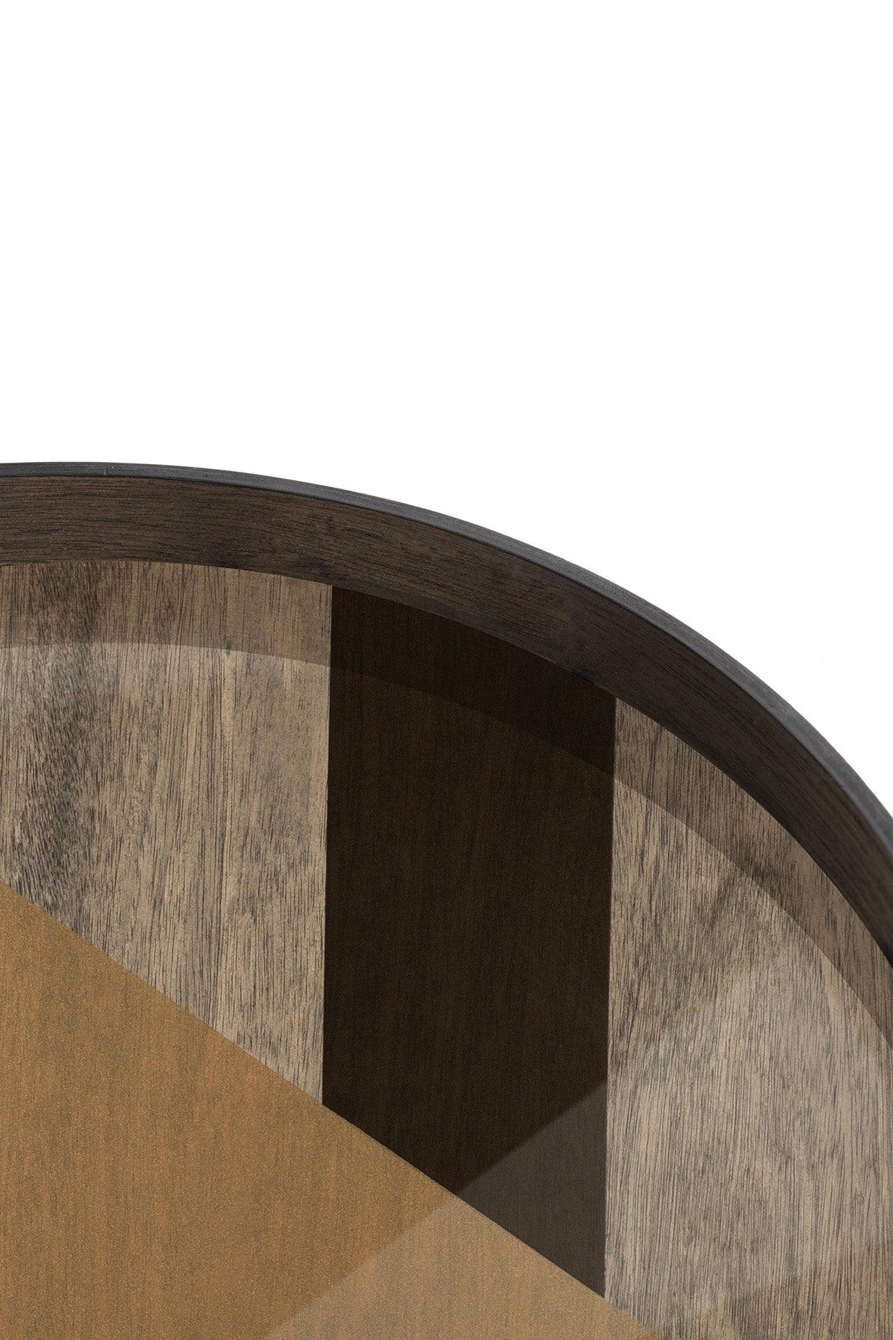 Round Glass Angle Tray, Bronze, Extra Large