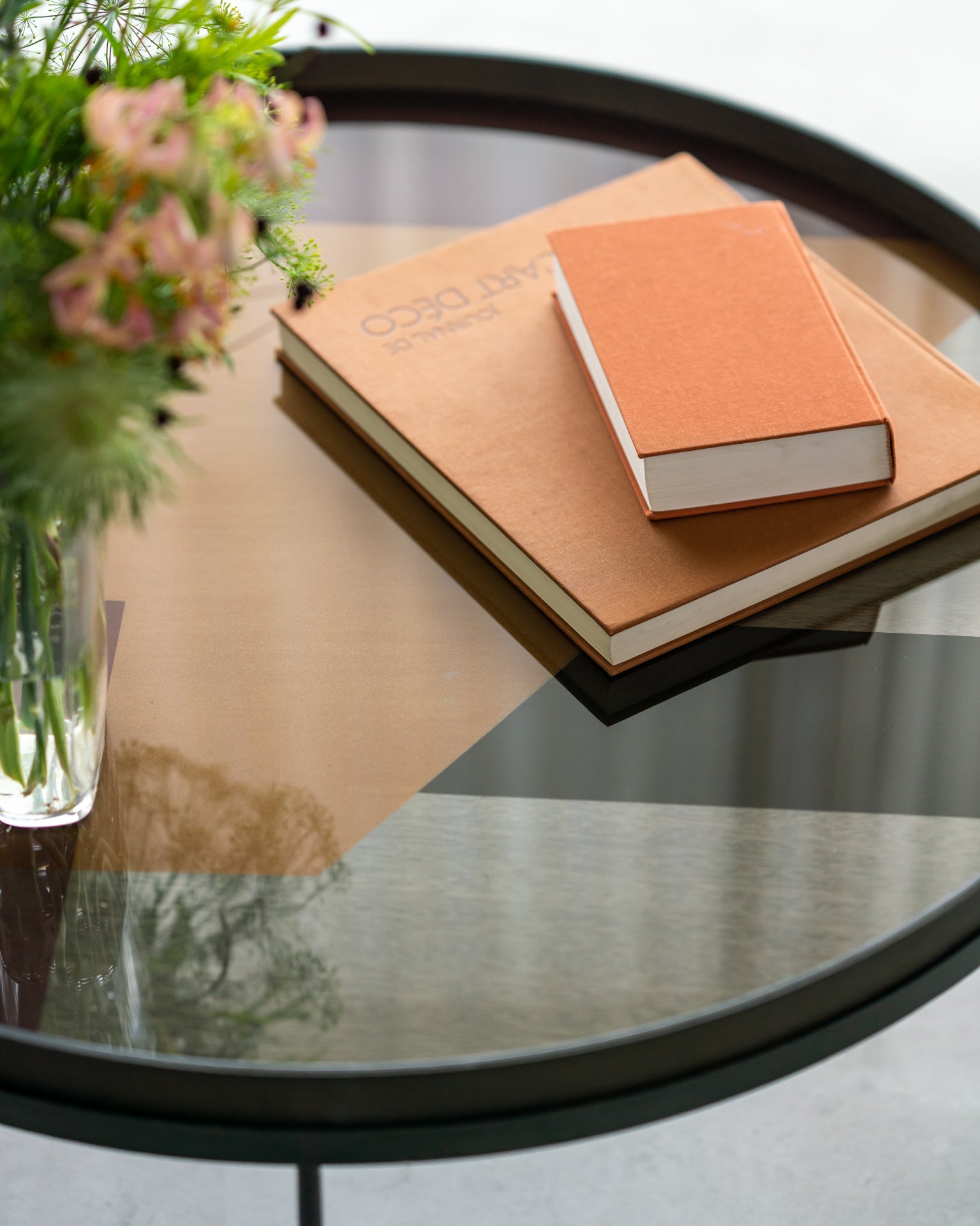 Round Glass Angle Tray, Bronze, Extra Large