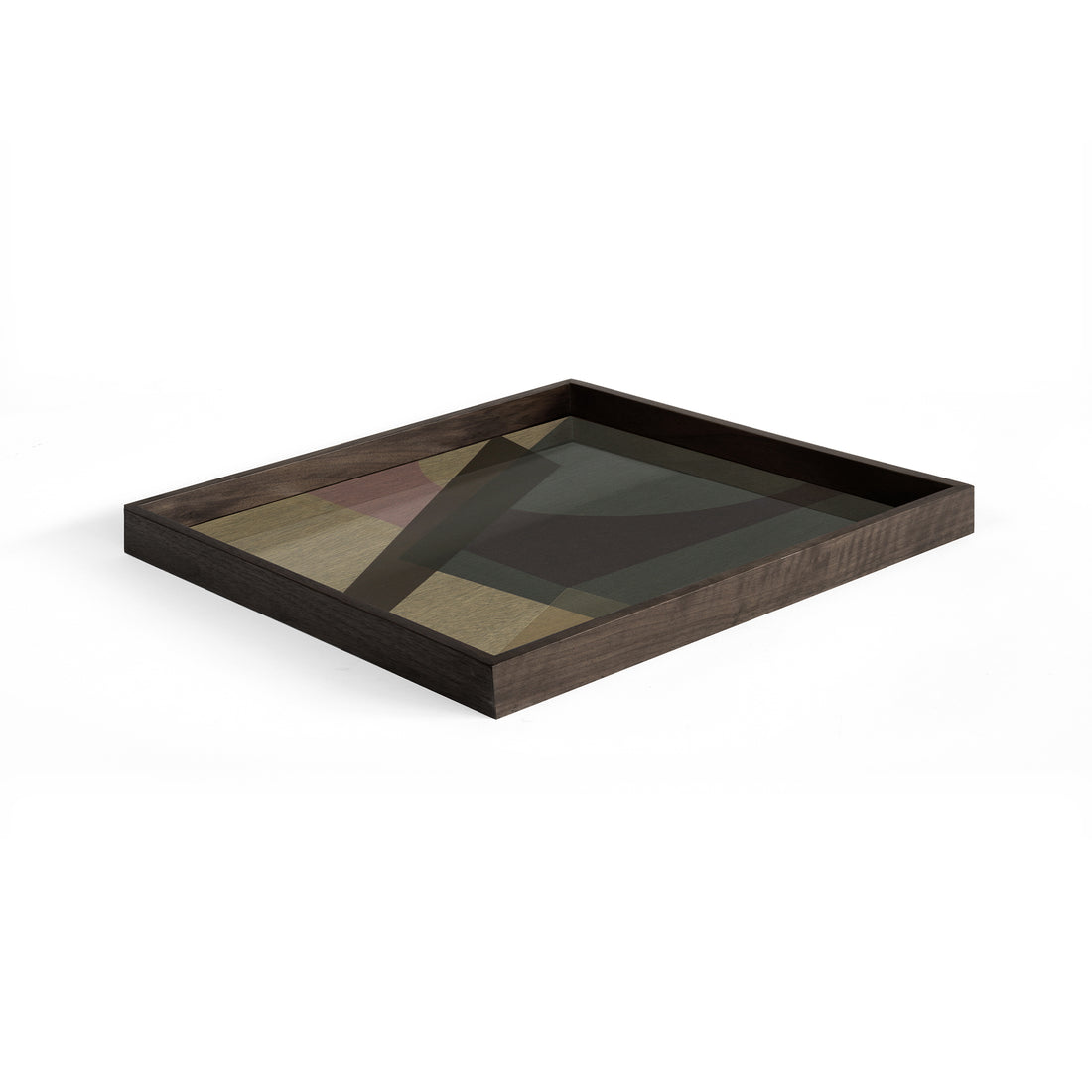 Square Glass Angle Tray, Slate, Large