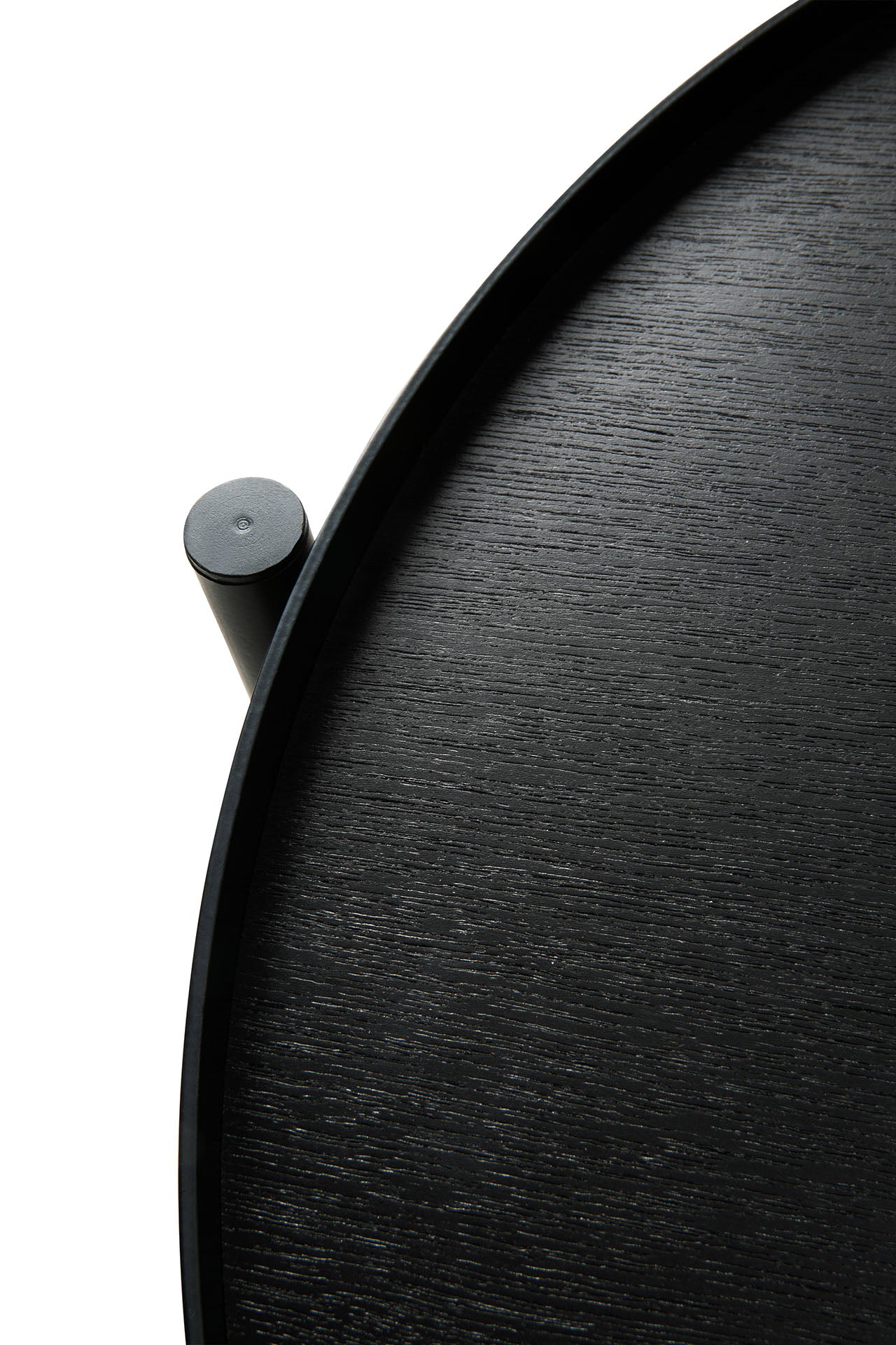 Swivel tray side table - varnished wood - black - round - XS - tray not included