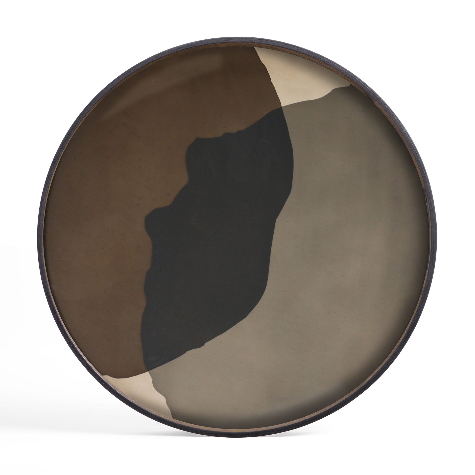 Round Graphite Combined Dots Glass Tray, Extra Large