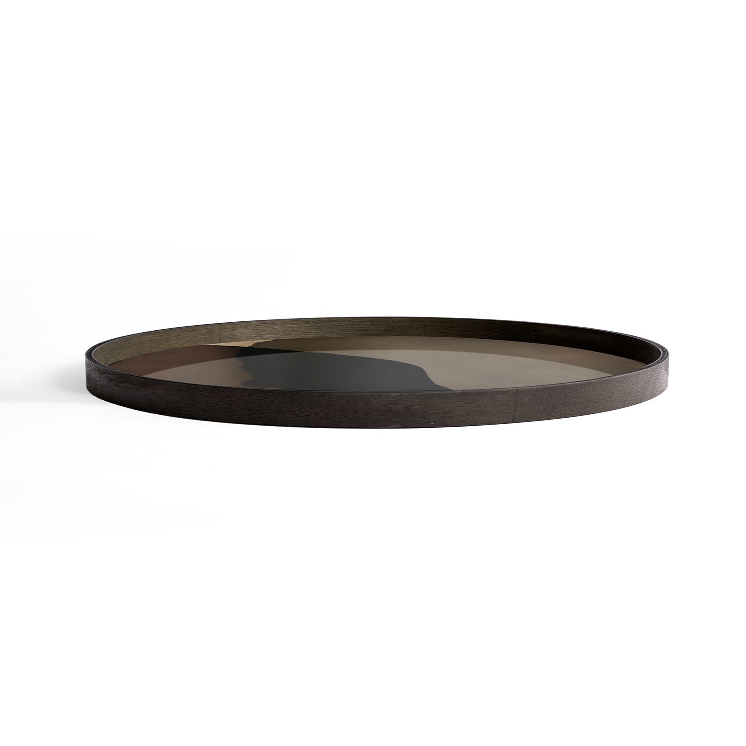 Round Graphite Combined Dots Glass Tray, Extra Large
