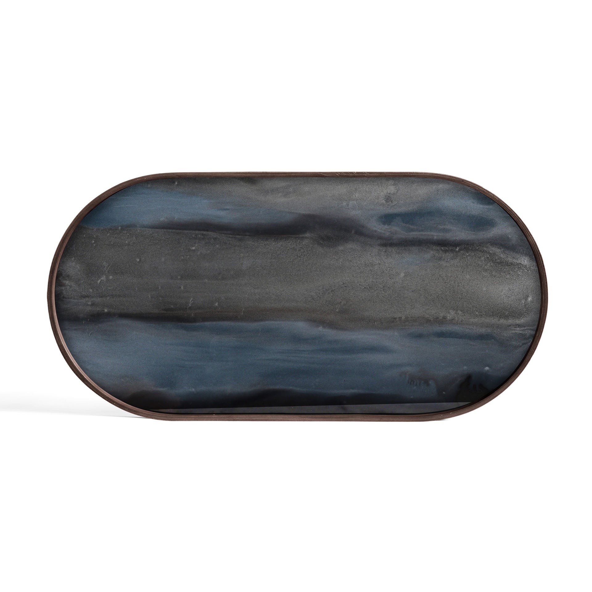 Oblong Graphite Glass Organic Tray