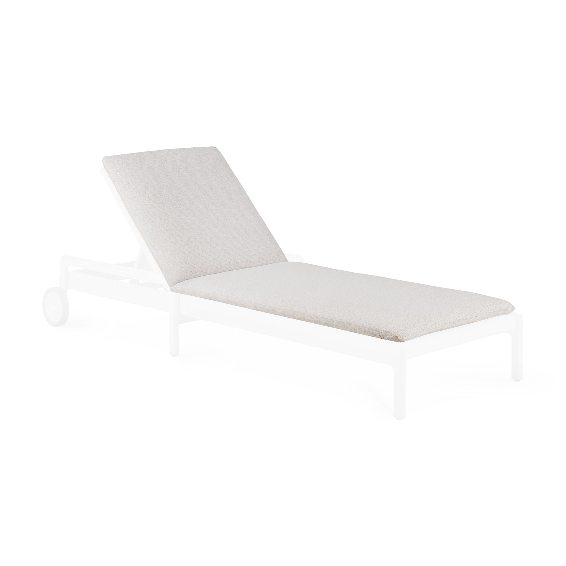 Jack Outdoor Adjustable Lounger Thin Cushion, Off White Fabric