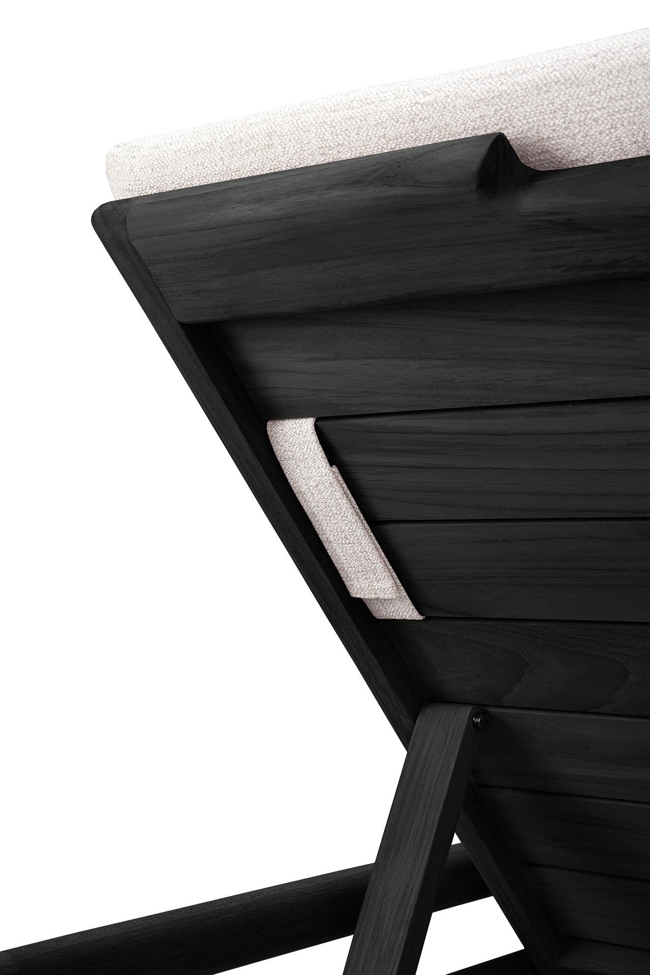 Jack Outdoor Adjustable Lounger Thin Cushion, Off White Fabric