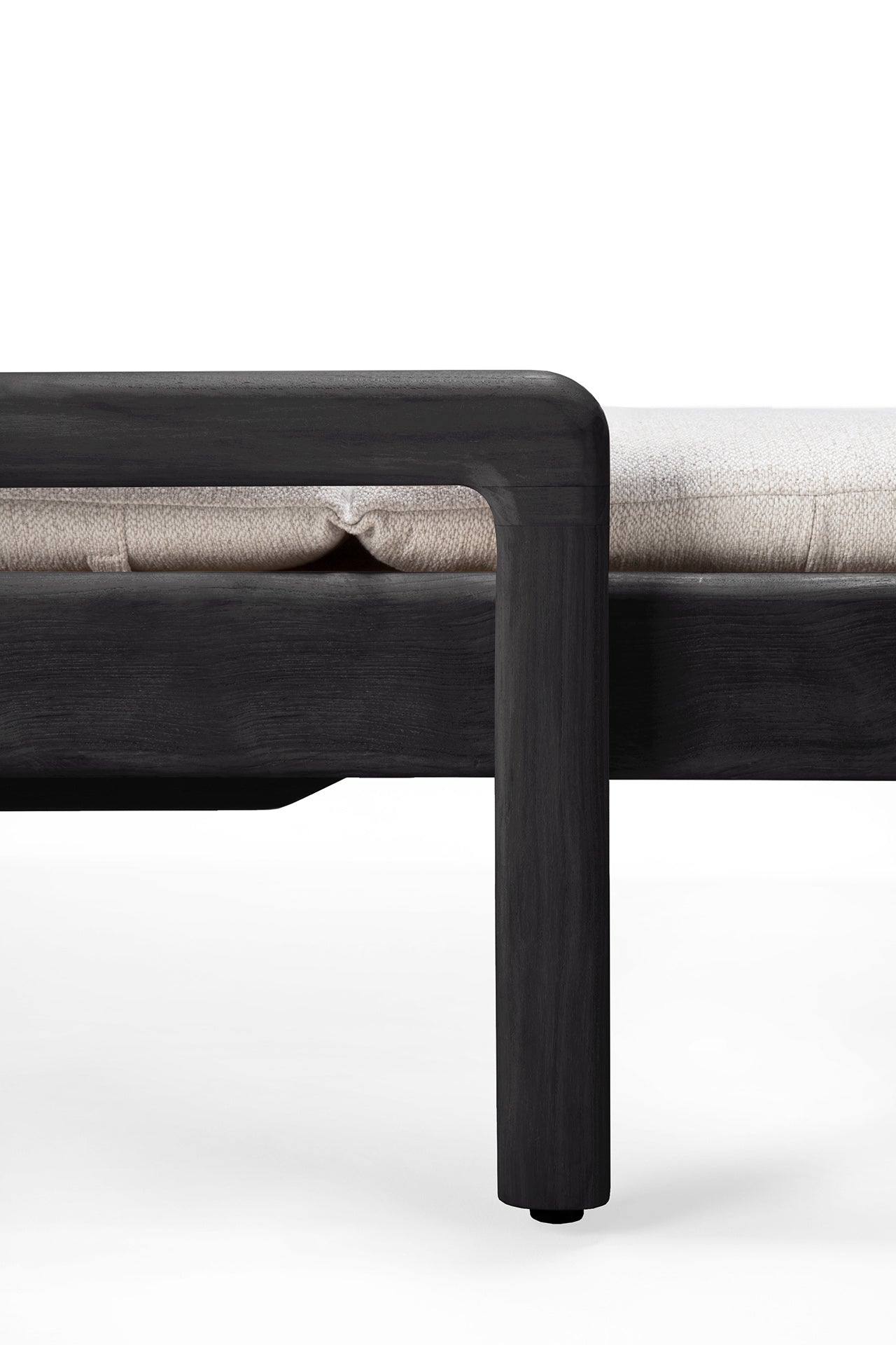 Jack Outdoor Adjustable Lounger Thin Cushion, Off White Fabric