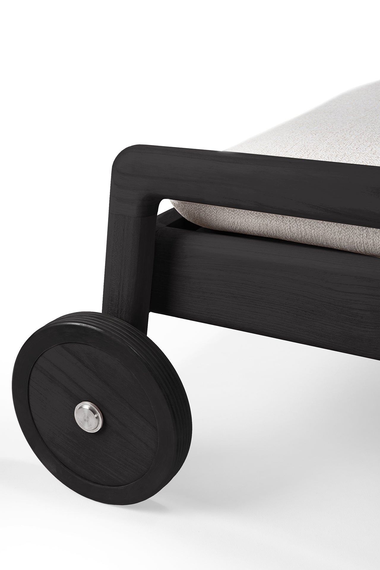 Jack Outdoor Adjustable Lounger Thin Cushion, Off White Fabric