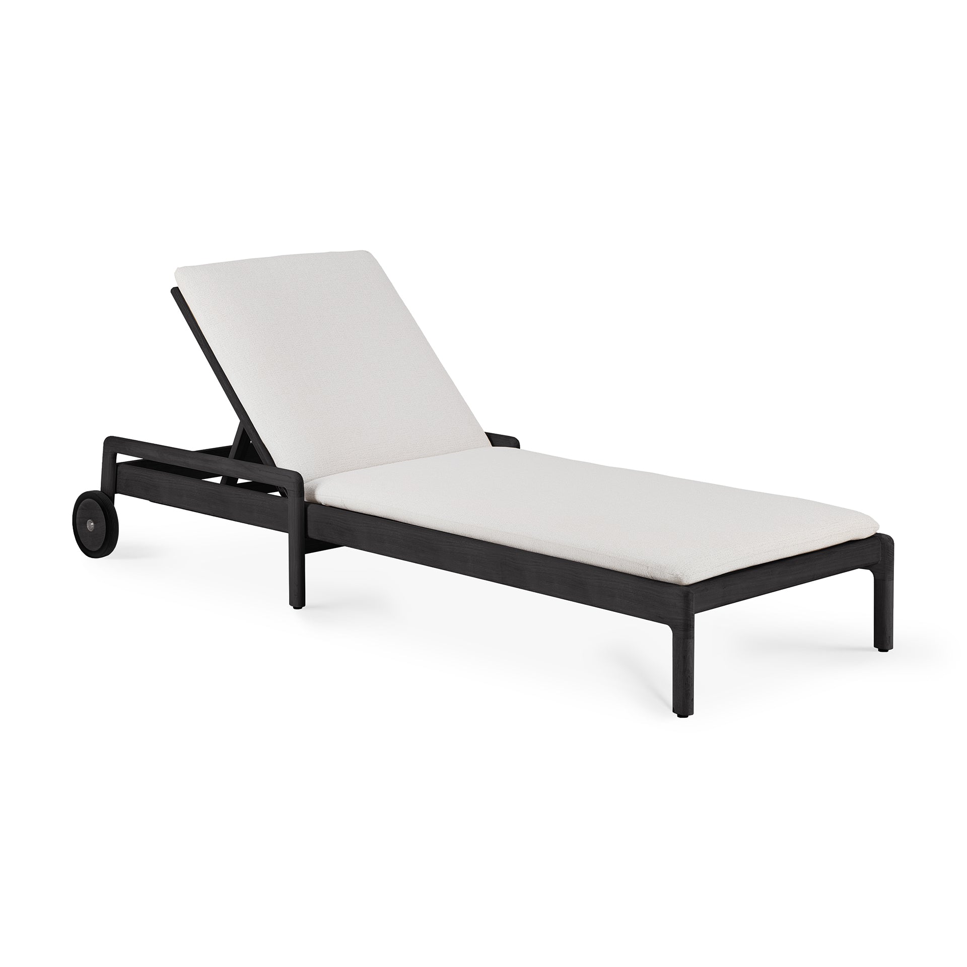 Jack Outdoor Adjustable Lounger Thin Cushion, Off White Fabric