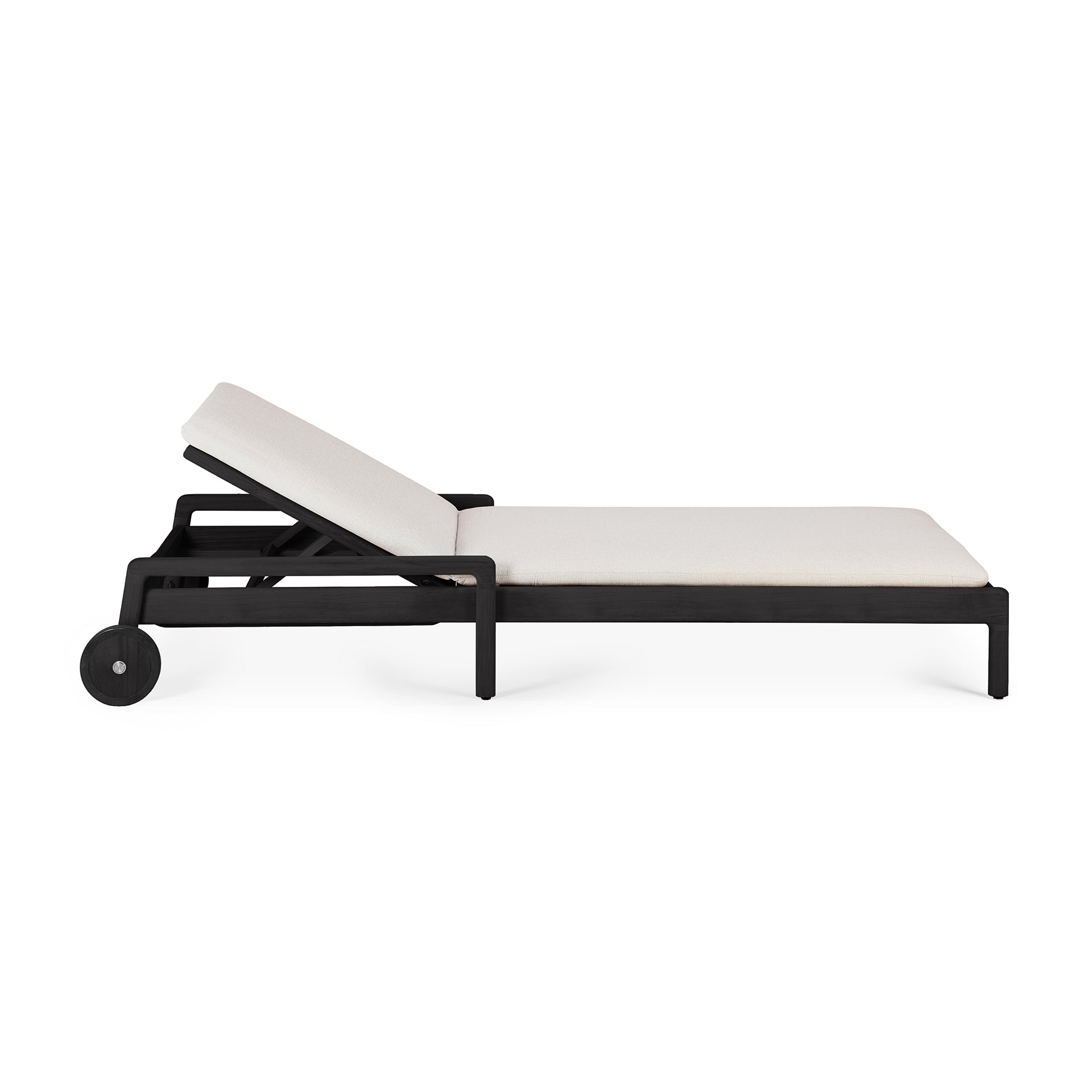 Jack Outdoor Adjustable Lounger Thin Cushion, Off White Fabric