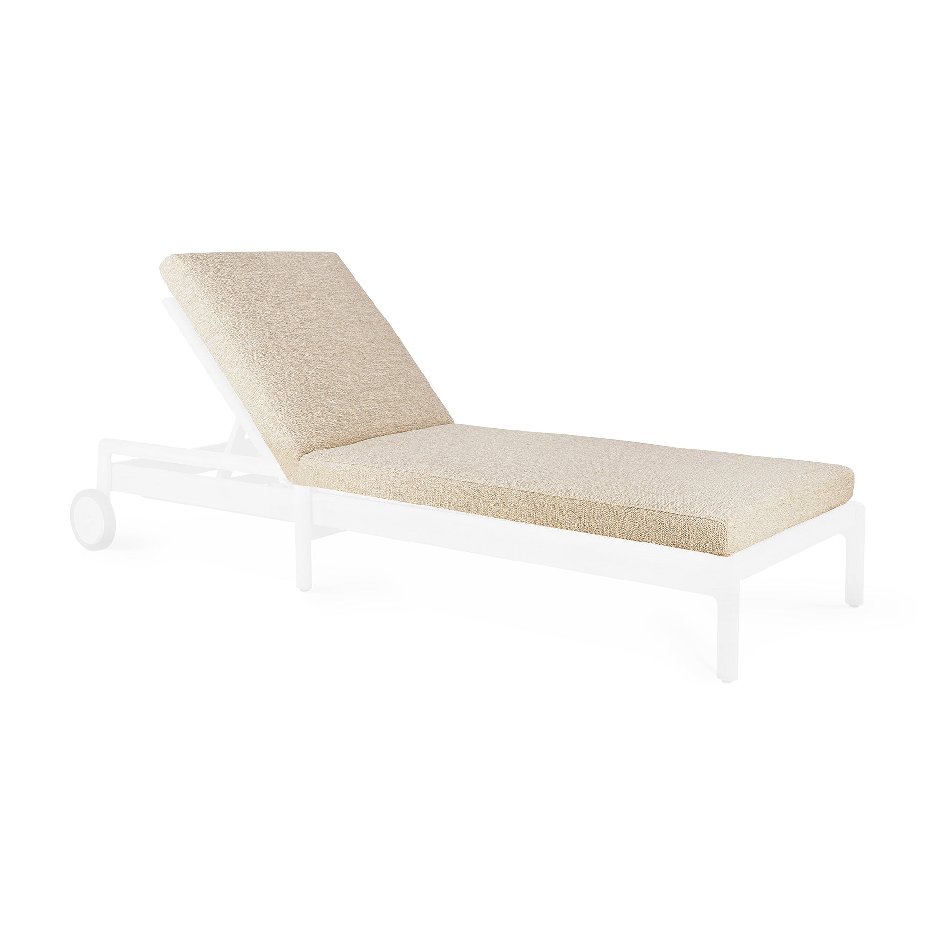 Jack Outdoor Adjustable Lounger Cushion, Natural Fabric