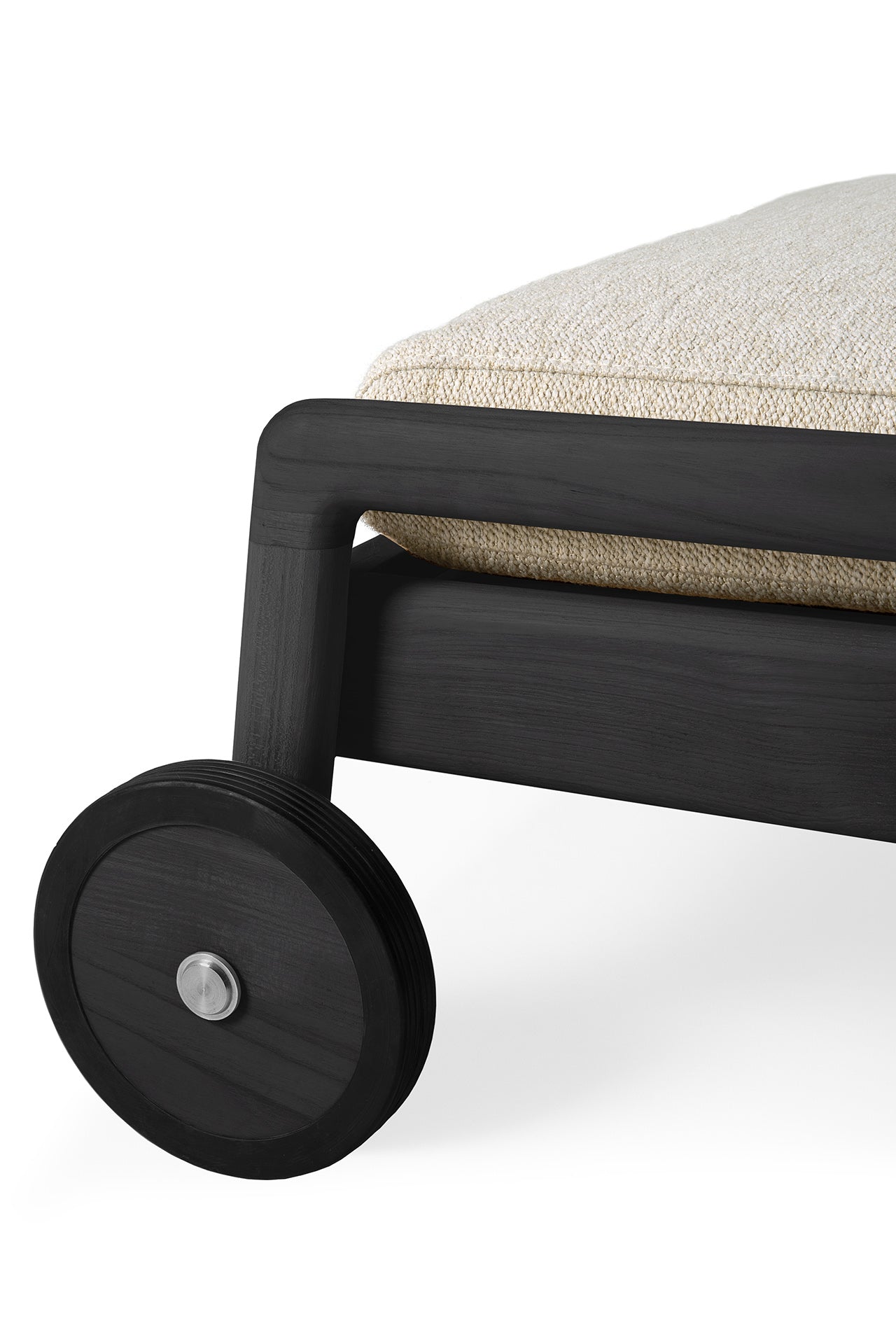 Jack Outdoor Adjustable Lounger Cushion, Natural Fabric