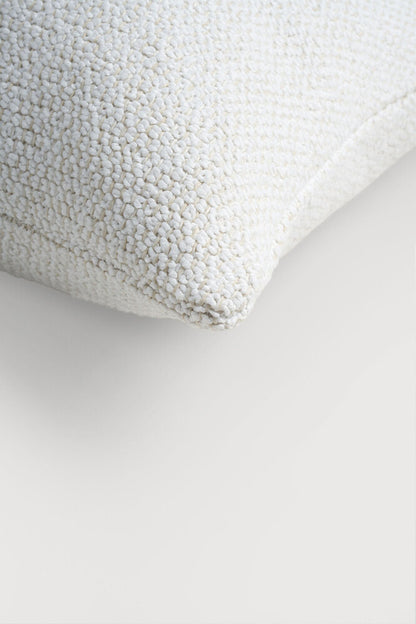 Boucle Light Outdoor Lumbar Pillow, Set of 2, White