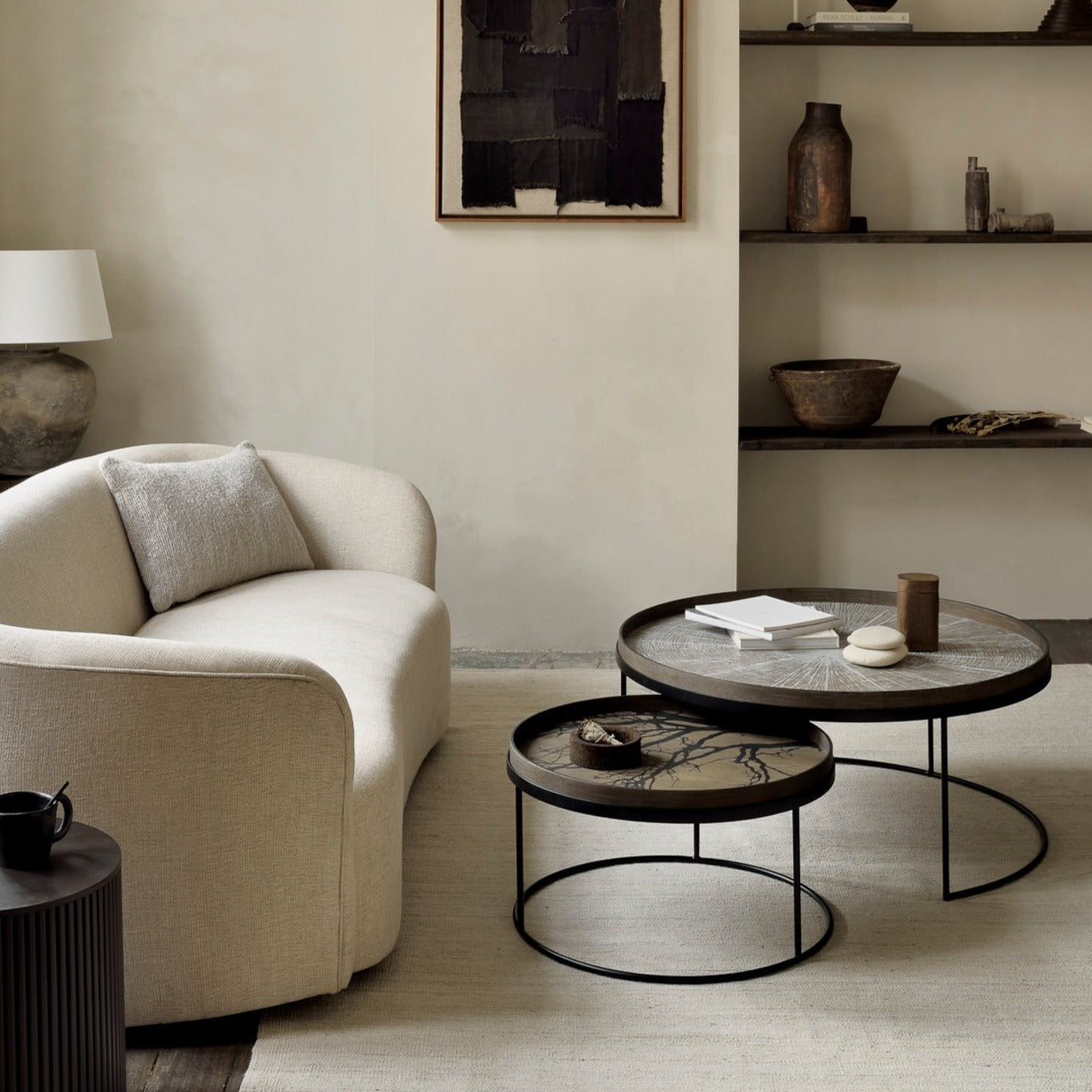 Round Black Tree Tray, Large