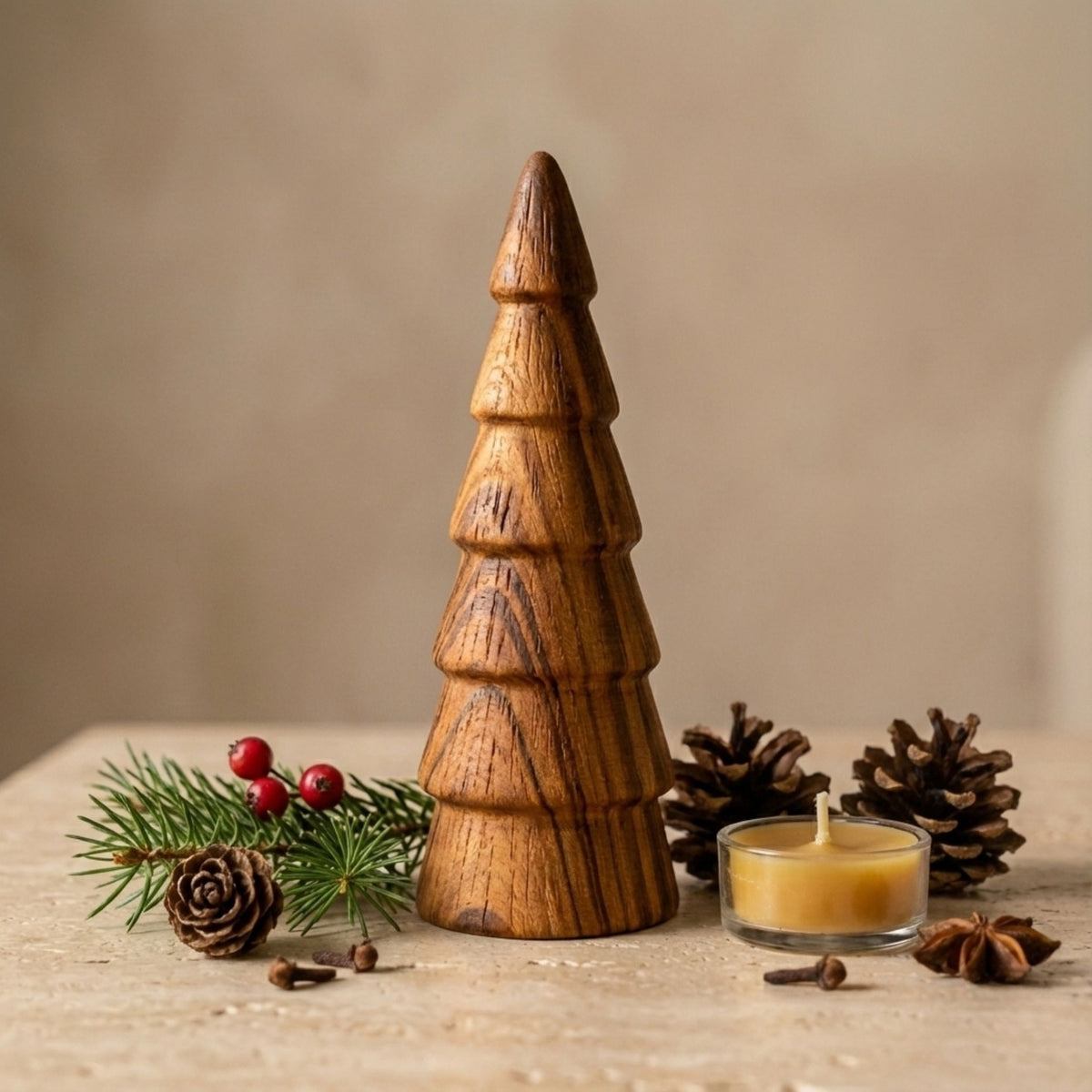Ceramic Tree with Wood Grain Finish, Large