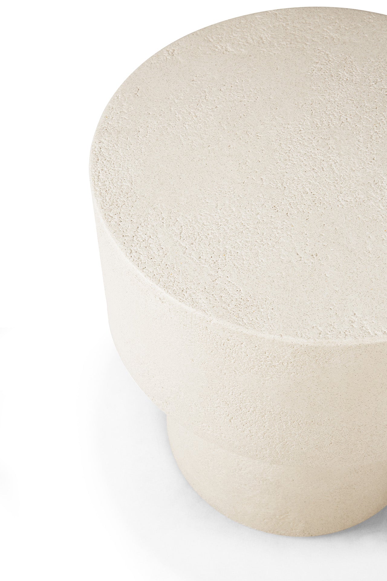 Elements side table - Microcement - Off White - mushroom shape