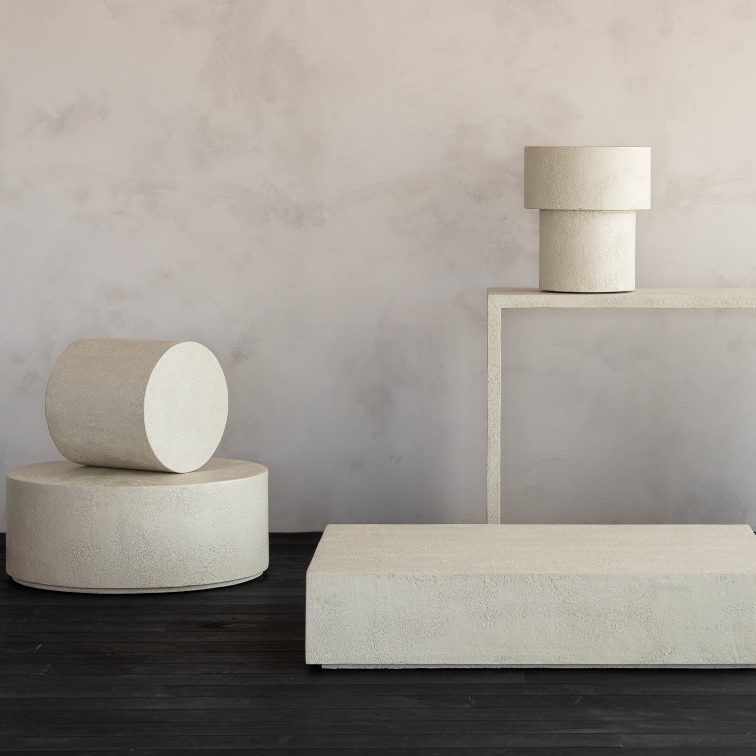 Elements coffee table - Microcement - Off White - round