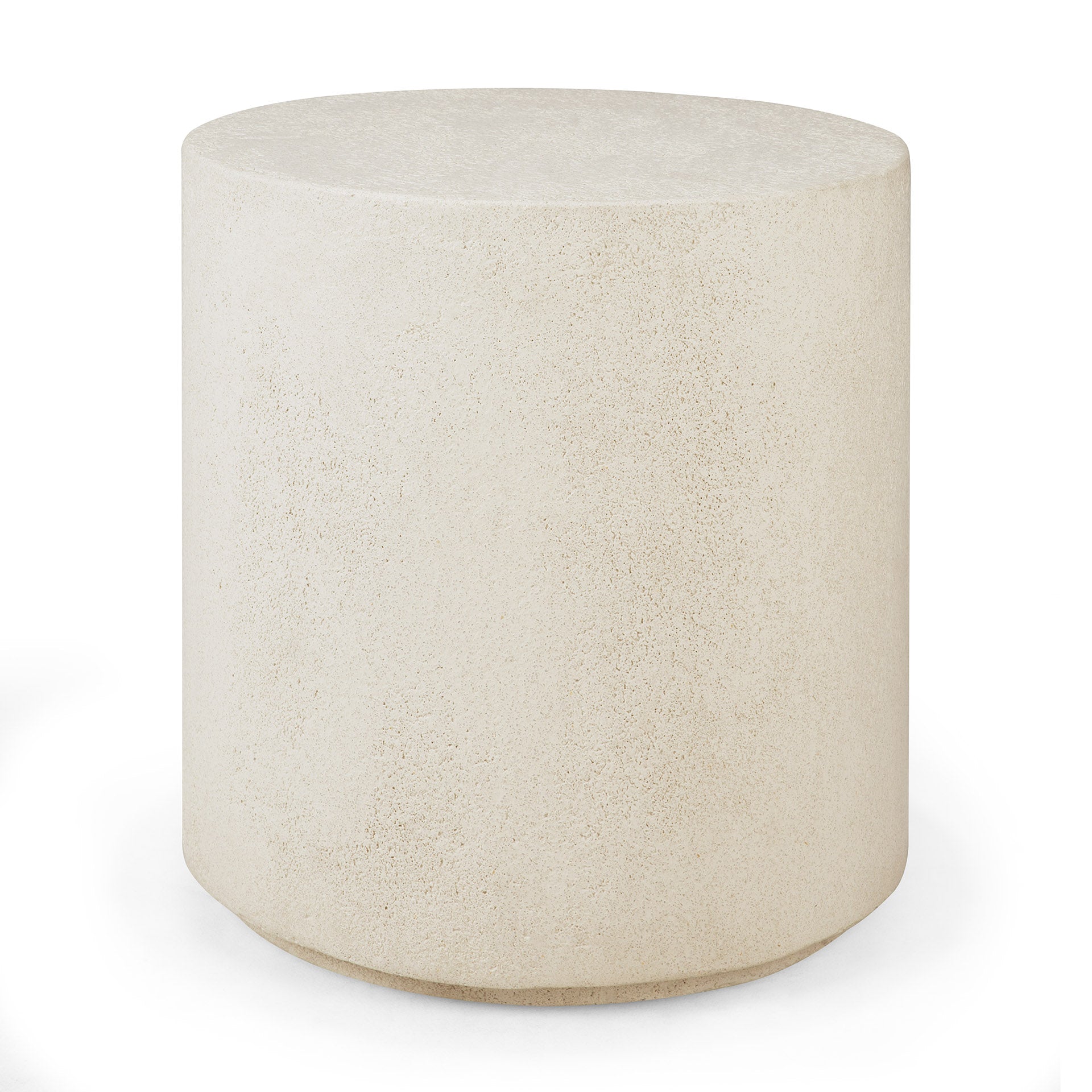Elements side table - Microcement - Off White - round
