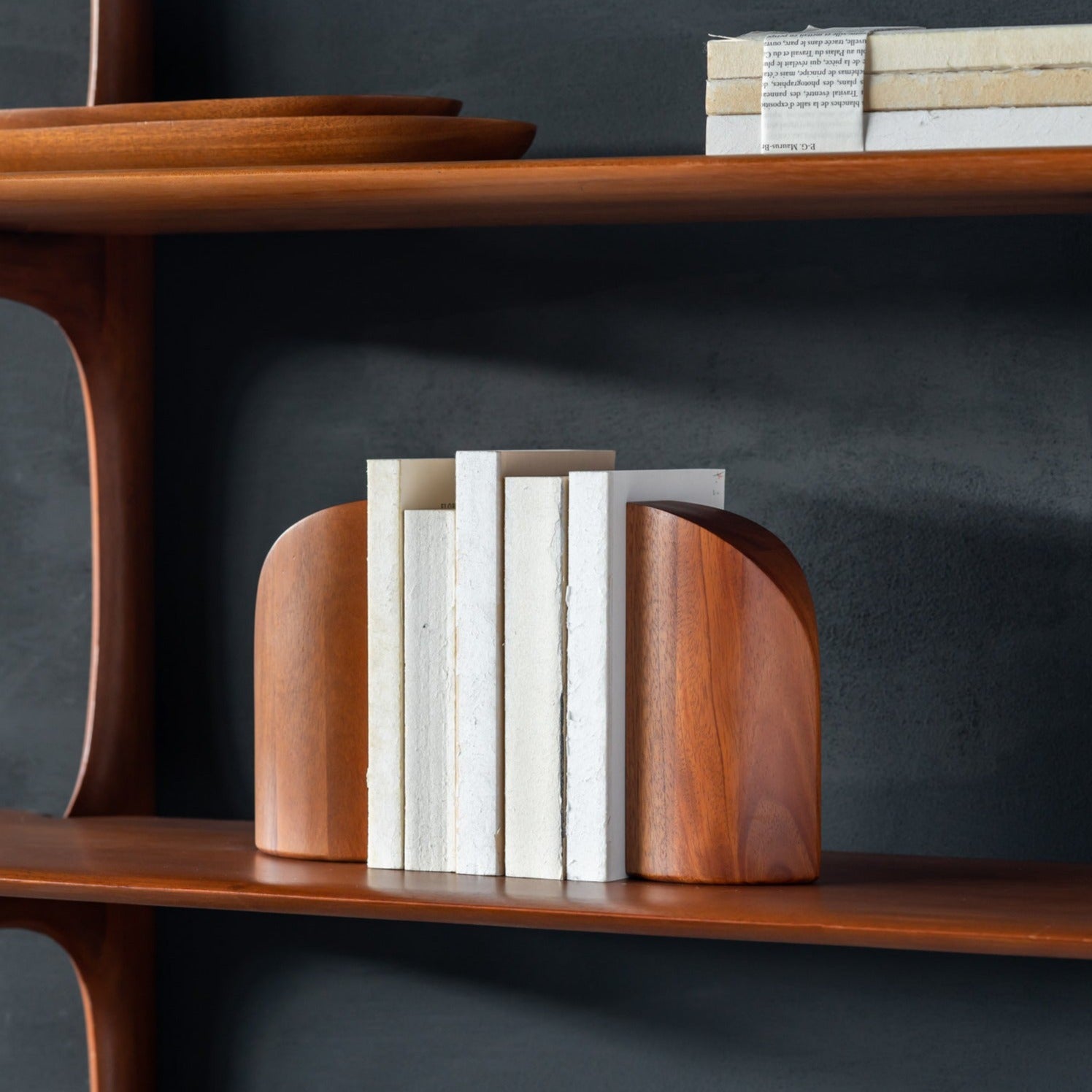 Pi Mahogany Bookends, Set Of 2