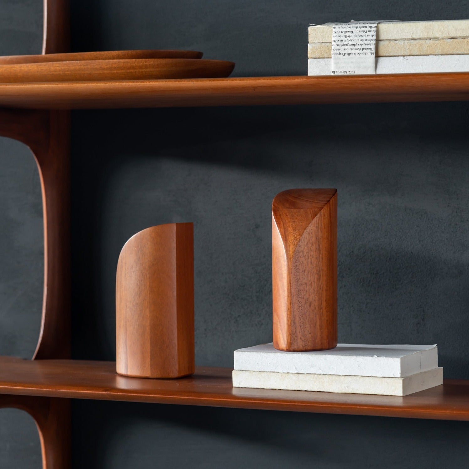 Pi Mahogany Bookends, Set Of 2