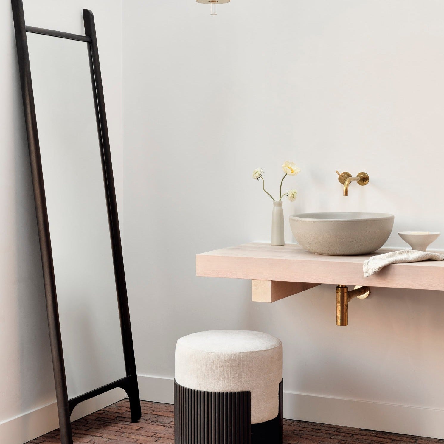 Pi Floor Mirror, Narrow, Dark Brown