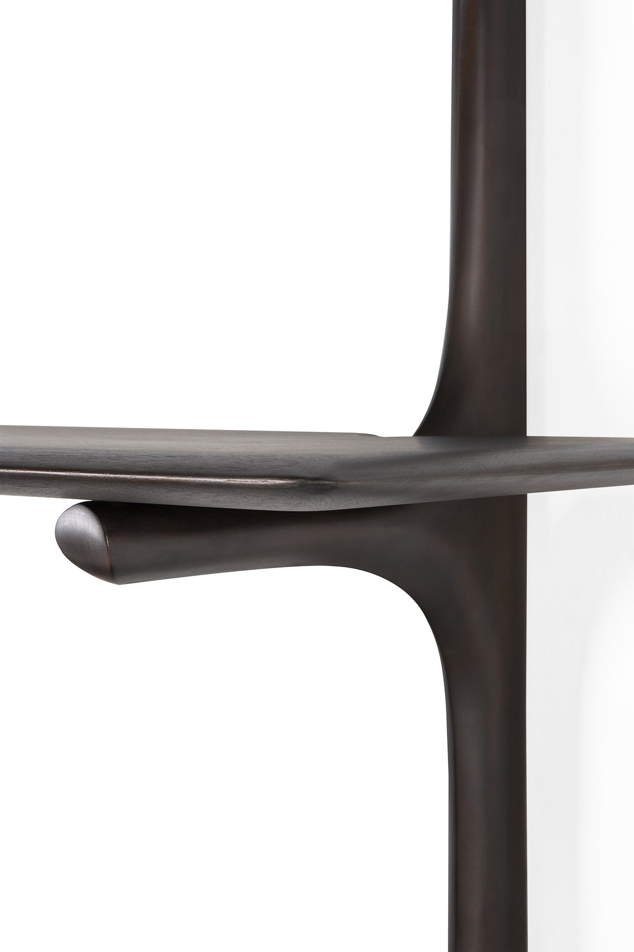 PI wall shelf - varnished mahogany - dark brown - 5 shelves