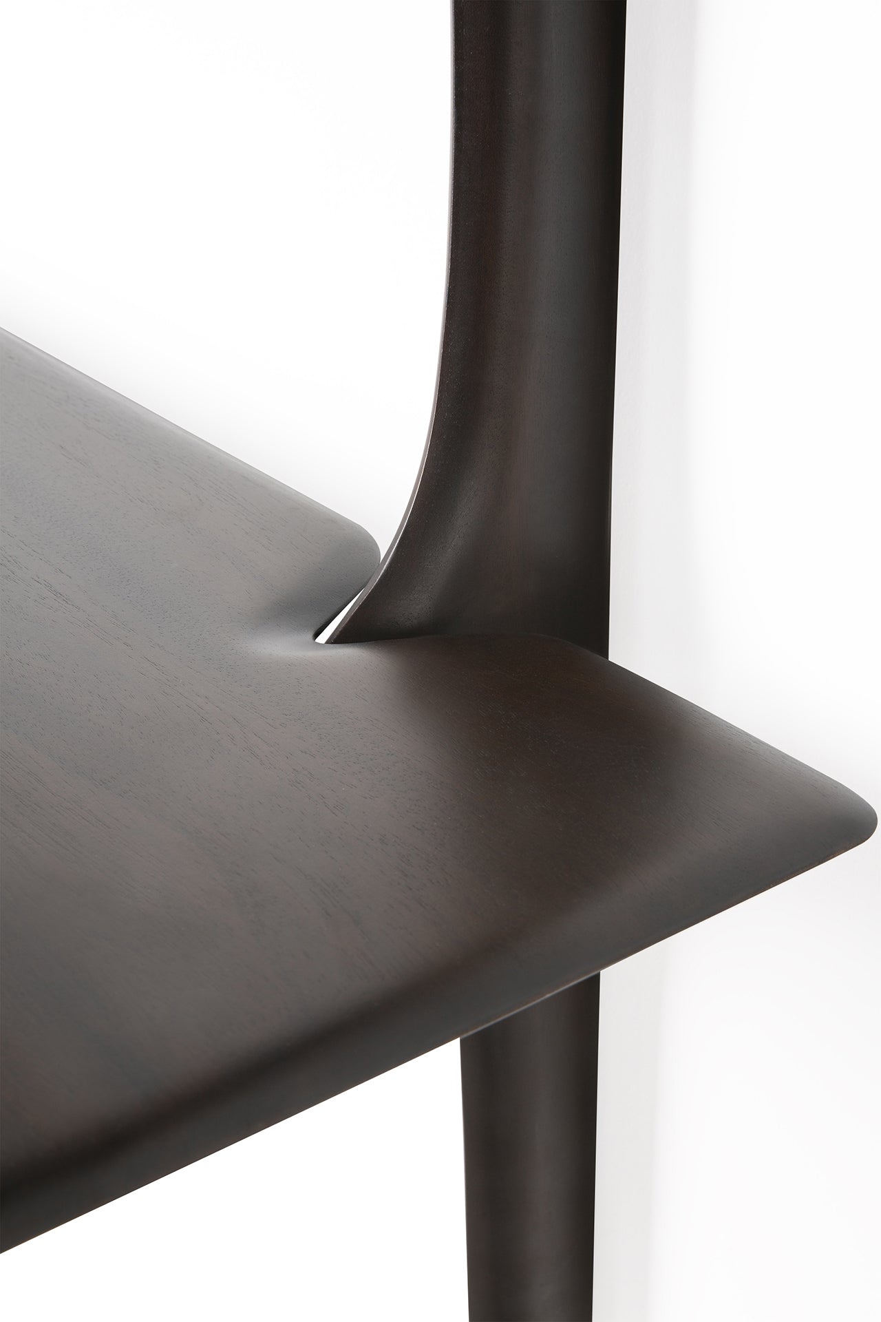 PI wall shelf - varnished mahogany - dark brown - 5 shelves