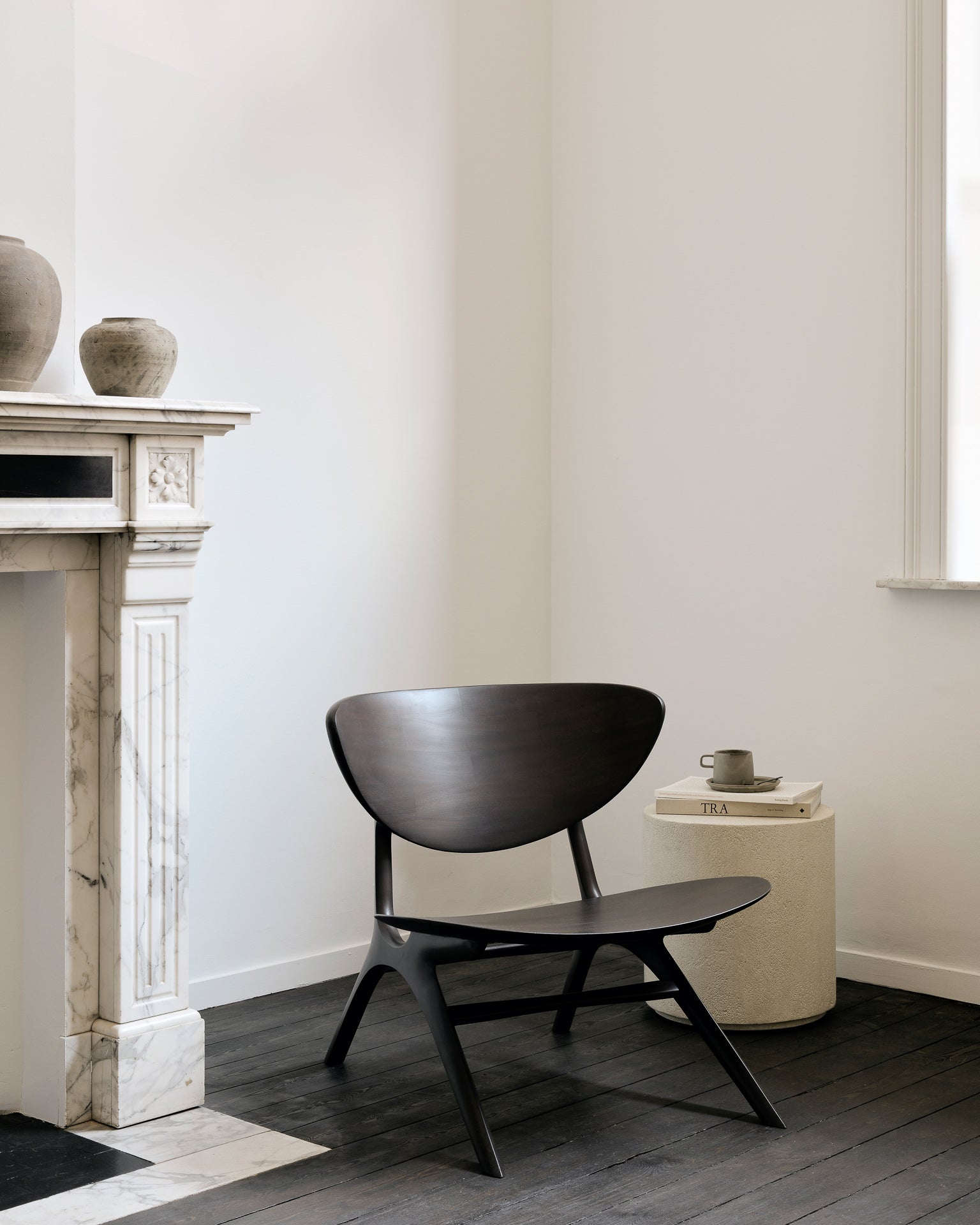 Elements side table - Microcement - Off White - mushroom shape