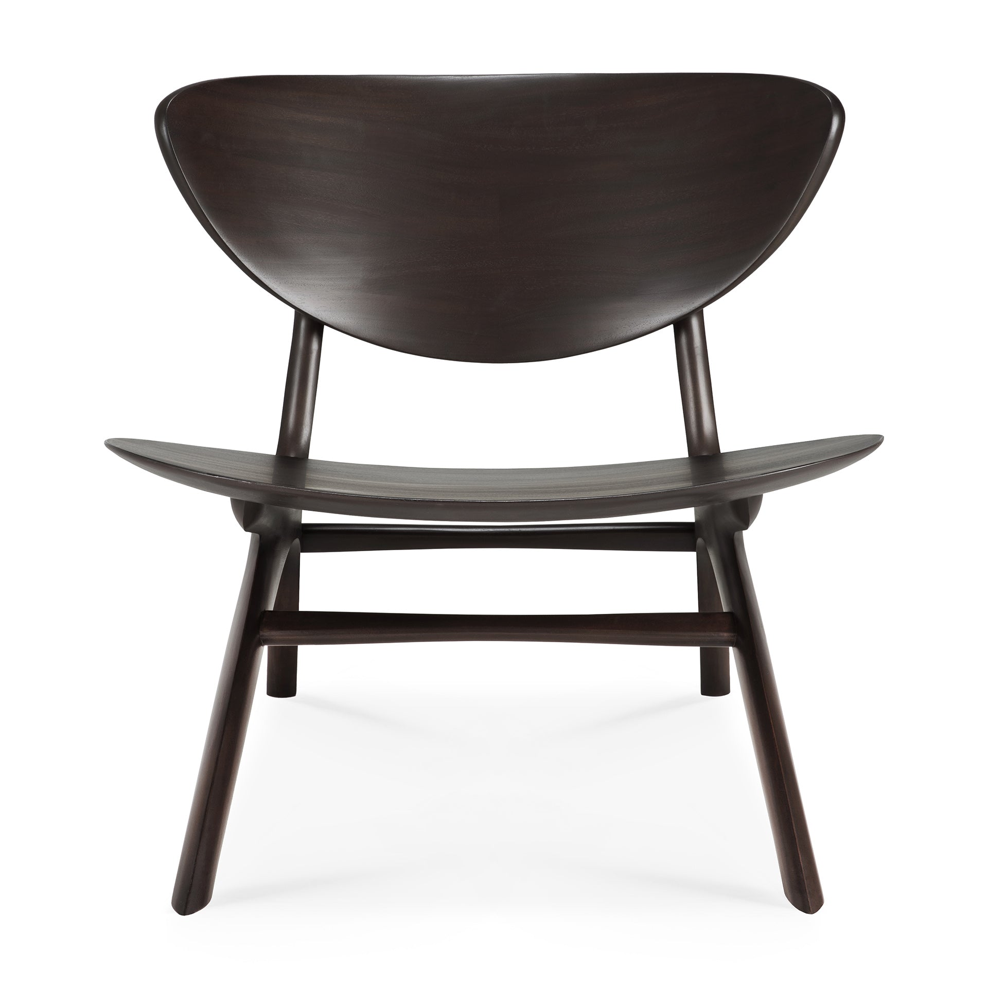 Eye lounge chair - varnished mahogany - dark brown