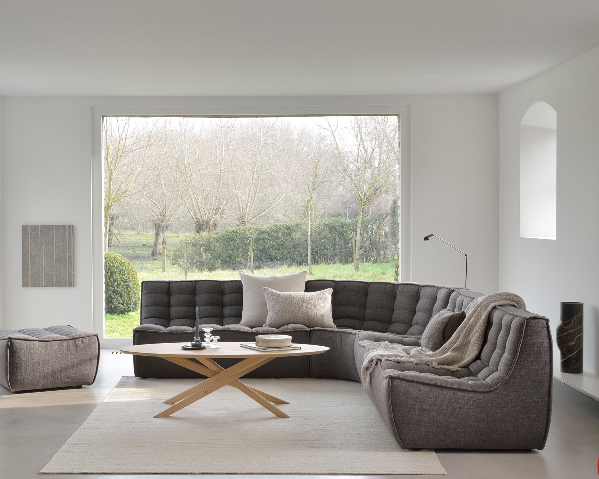 N701 2 Seater Sofa, Dark Grey